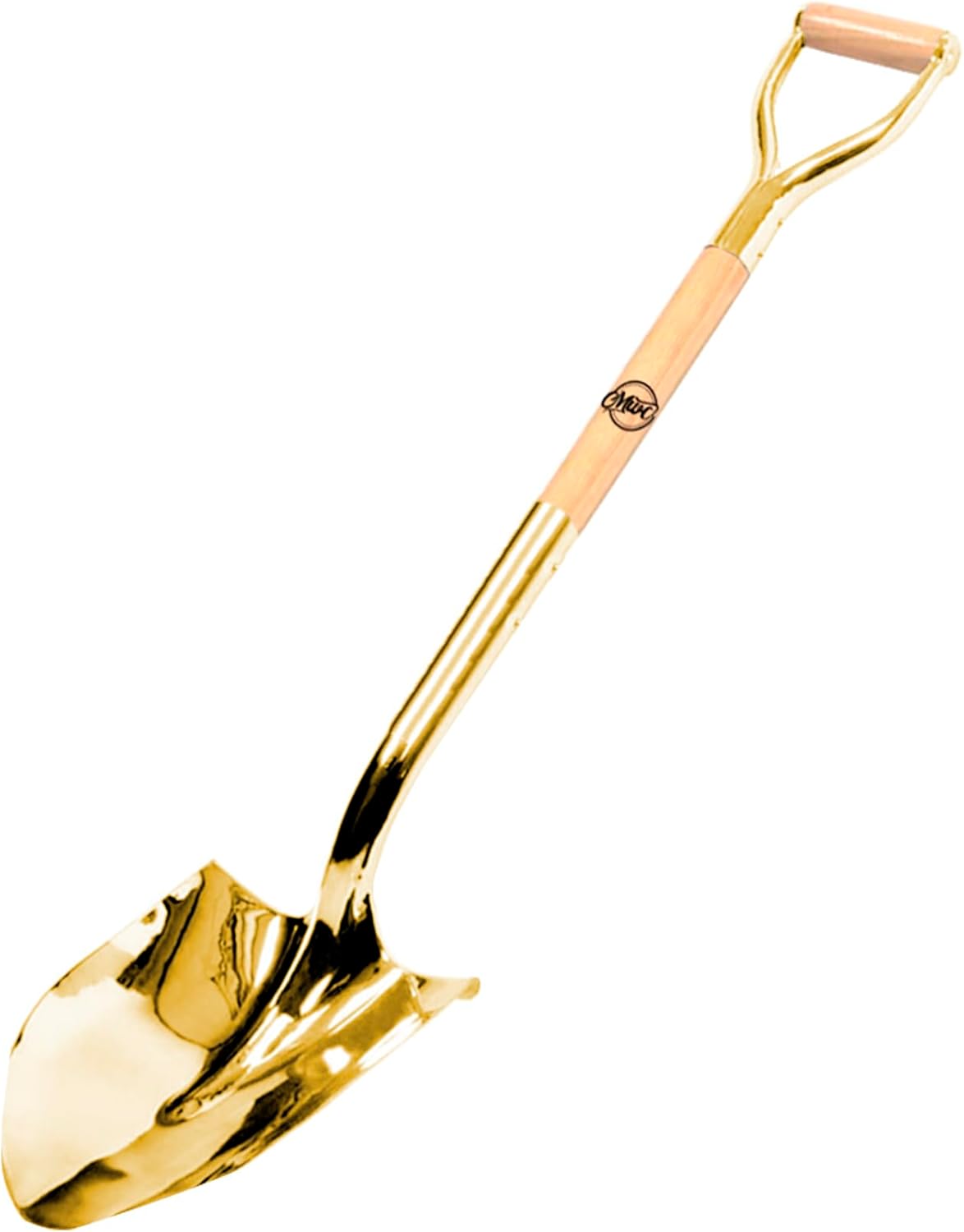 MWC Professional Polished Chrome Gold Ceremonial Shovel with Wood D-Handle (Gold, 1)