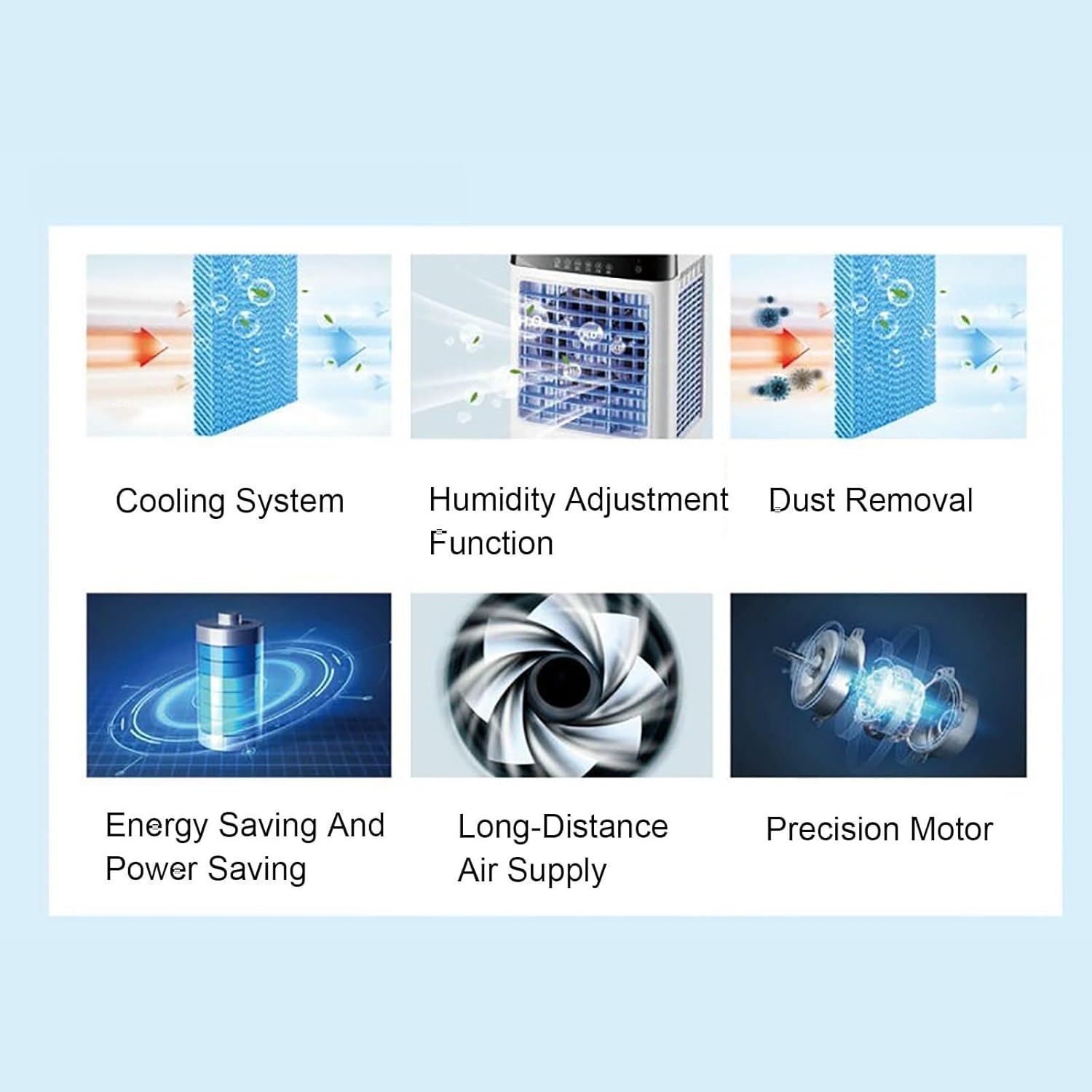 Evaporative Air Cooler, Personal Swamp Cooler with 38L Large Water Tank, 3 Speeds, Fast Cooling, Portable Air Conditioner for Room