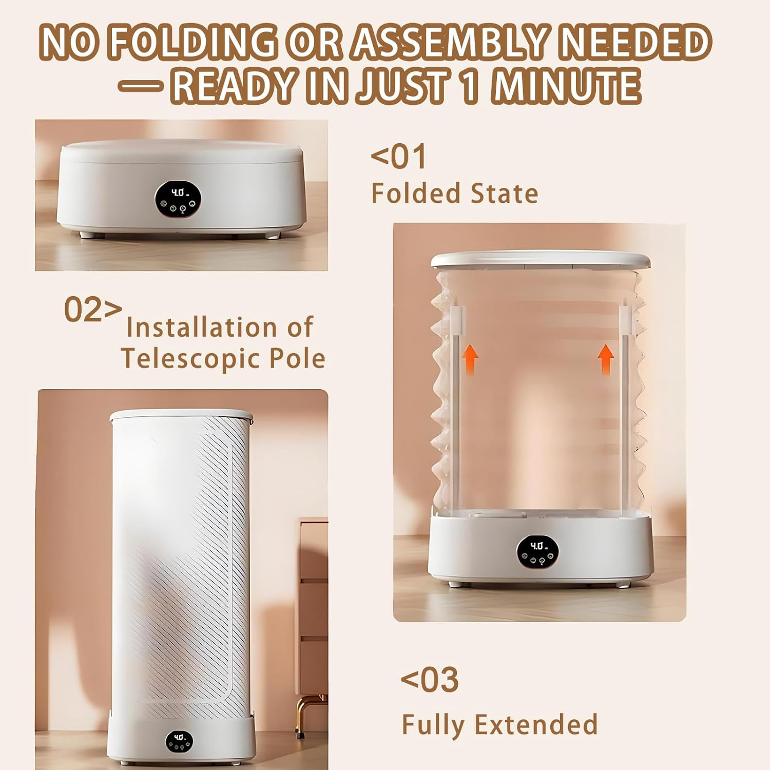 1000W Automatic Ironing and Folding Machine, Automatic Ironing Machine Portable Dryer with Intelligent Timing and Remote Control, for Home, Laundry and Dormitories