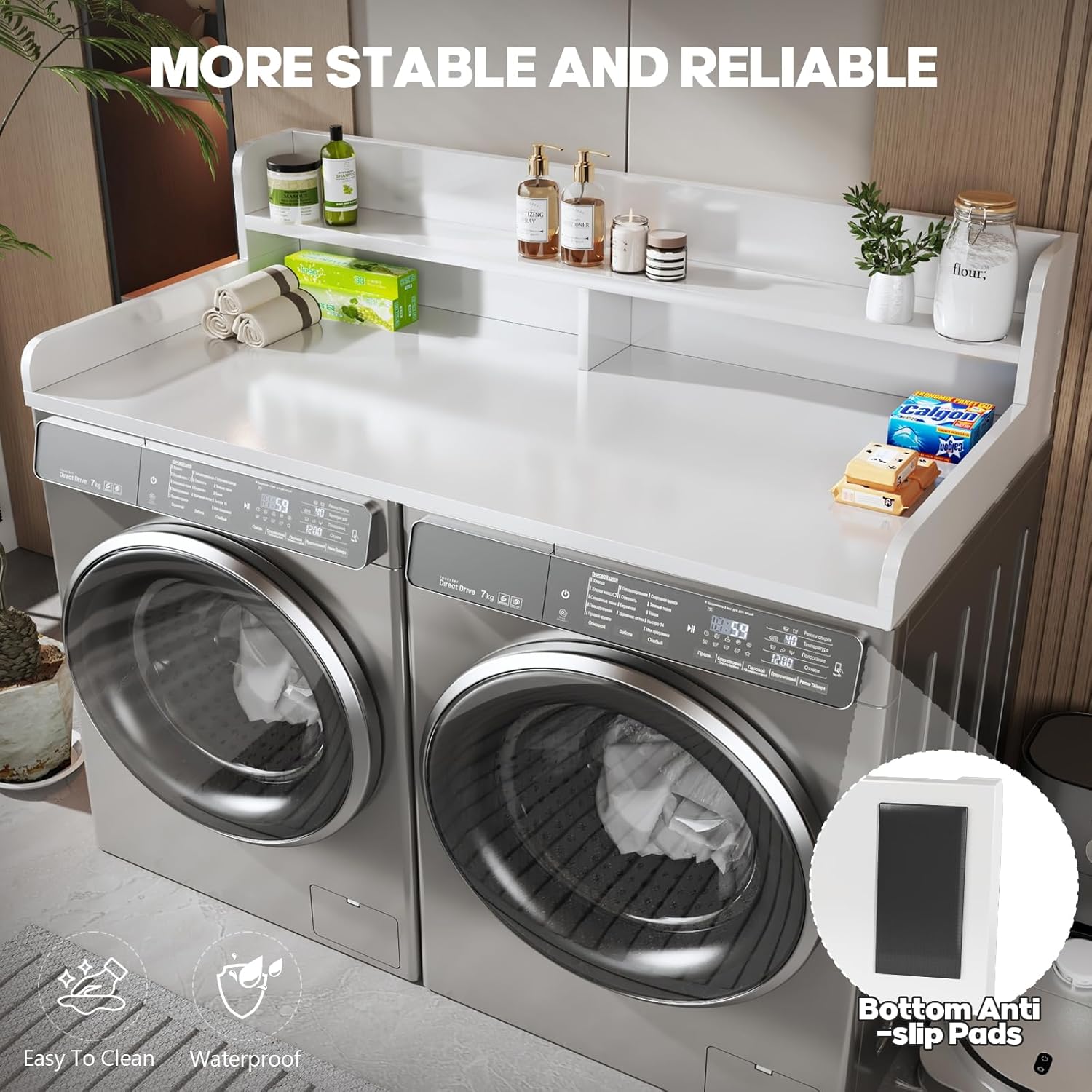 2-Tier Washer and Dryer Countertop with 2.75