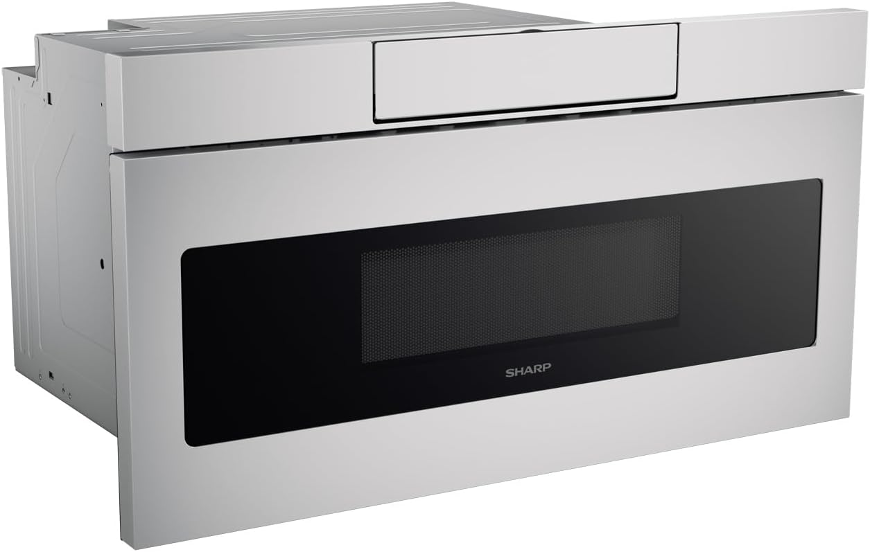 SHARP SMD3070ASY Microwave Drawer Oven, 30-inch, 1.2 Cubic Feet, 950 Watt, Concealed Angled Touch Control Panel with Digital LCD Display, Stainless Steel