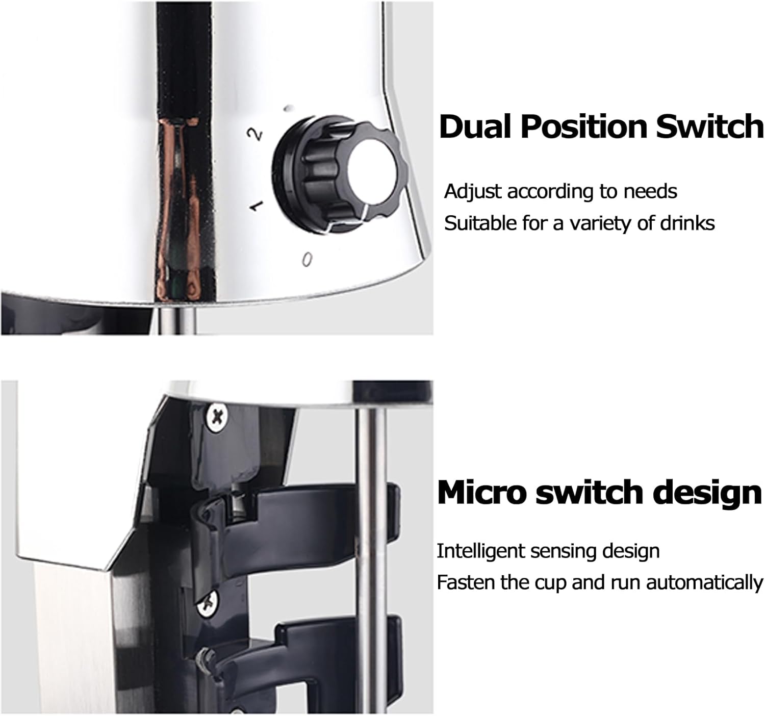 Commercial Milkshake Maker with 4 x 800ml Cups, 180+180W Motor Stainless Steel Drink Mixer Blender Intelligent Microswitch 2 Speed 18000r/min Milkshake Mixer