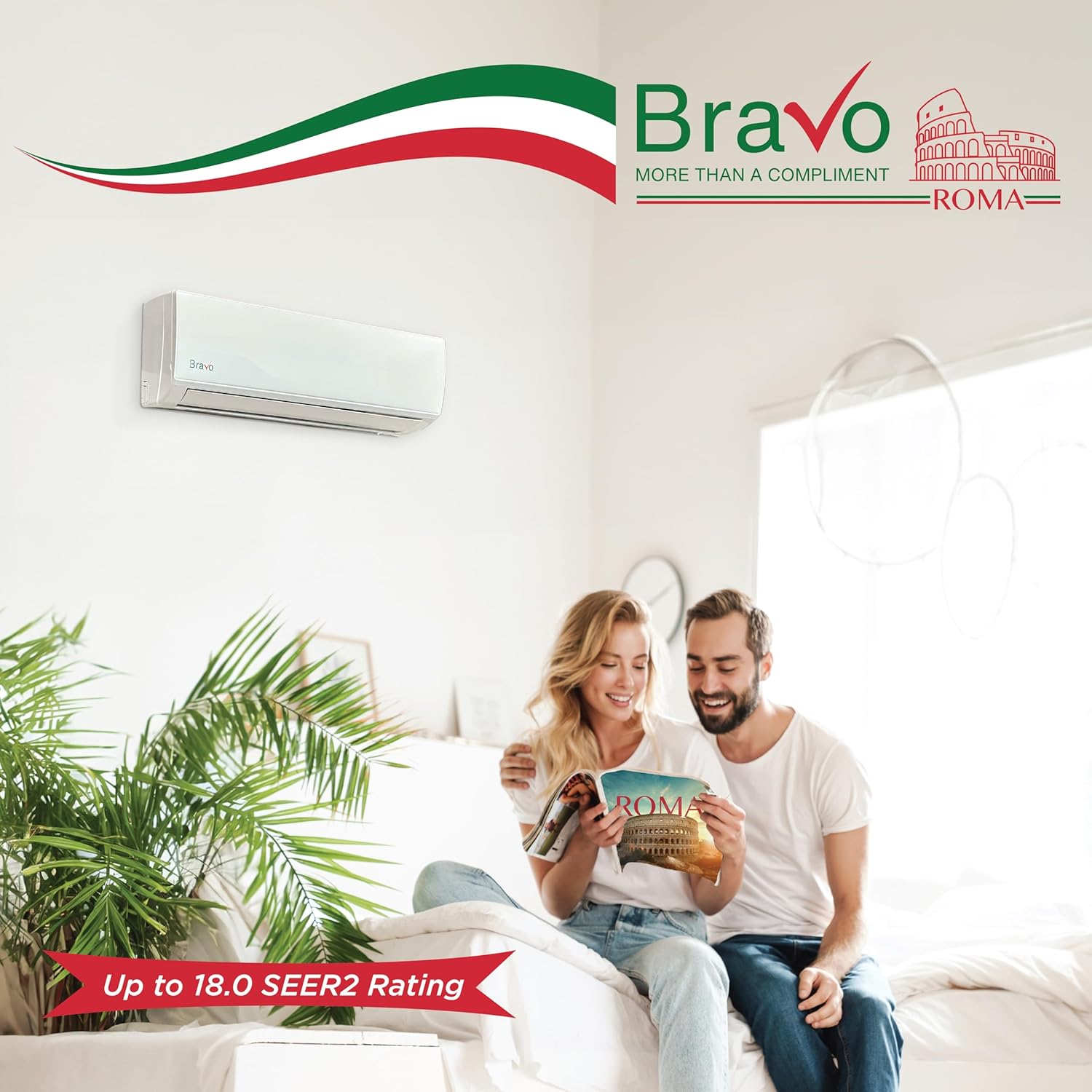 BRAVO 36,000 BTU 230V Ductless Mini Split Air Conditioner & Heat Pump – 17 SEER2 Inverter AC System – Pre-Charged – 13FT Installation Kit – Smart Control Included – Cooling & Heating