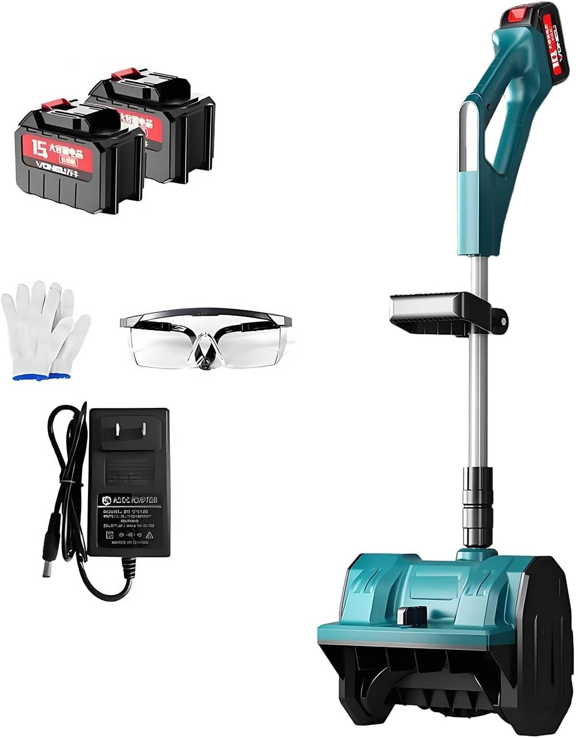 Cordless Snow Shovel, Powerfull Battery Snow Blower with Directional Plate, Throw The Snow Further, Foldable Snow Shovel for Driveway Winter Snow Removal(Two Batteries)