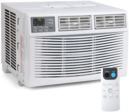 Smart 8000 BTU Window Air Conditioner with WiFi, Window AC Unit with Remote & App Control, Timer Function & Easy Install Kit, for Rooms Up to 450 Square Feet, 115V/60Hz, White