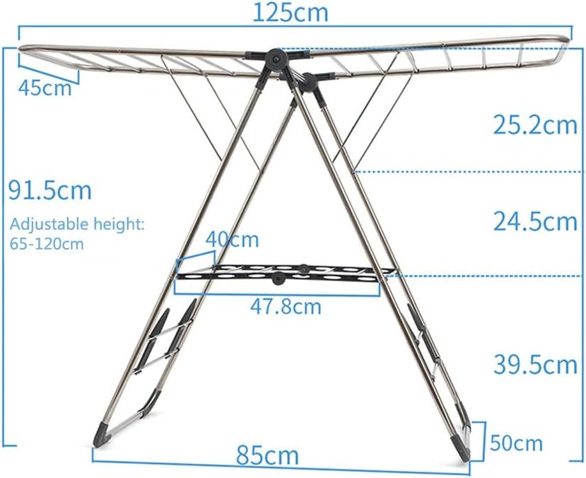 Clothes Airer Clothes Dryer Folding Indoor Airer Wet Laundry Drying Horse Rack Household Wall-Mounted Drying Rack Space Saving，Grey-126x85x92cm