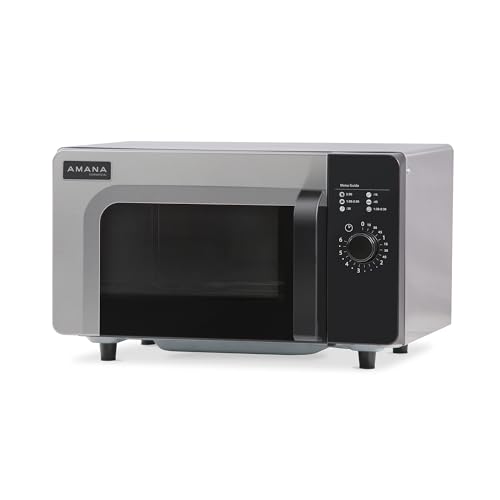 Amana RMS10DSA 1000 Watt Heavy-Duty Countertop Commercial Microwave Oven with Dial Controls for Restaurant Buffet Catering Service | 0.8 Cu. Ft, 20