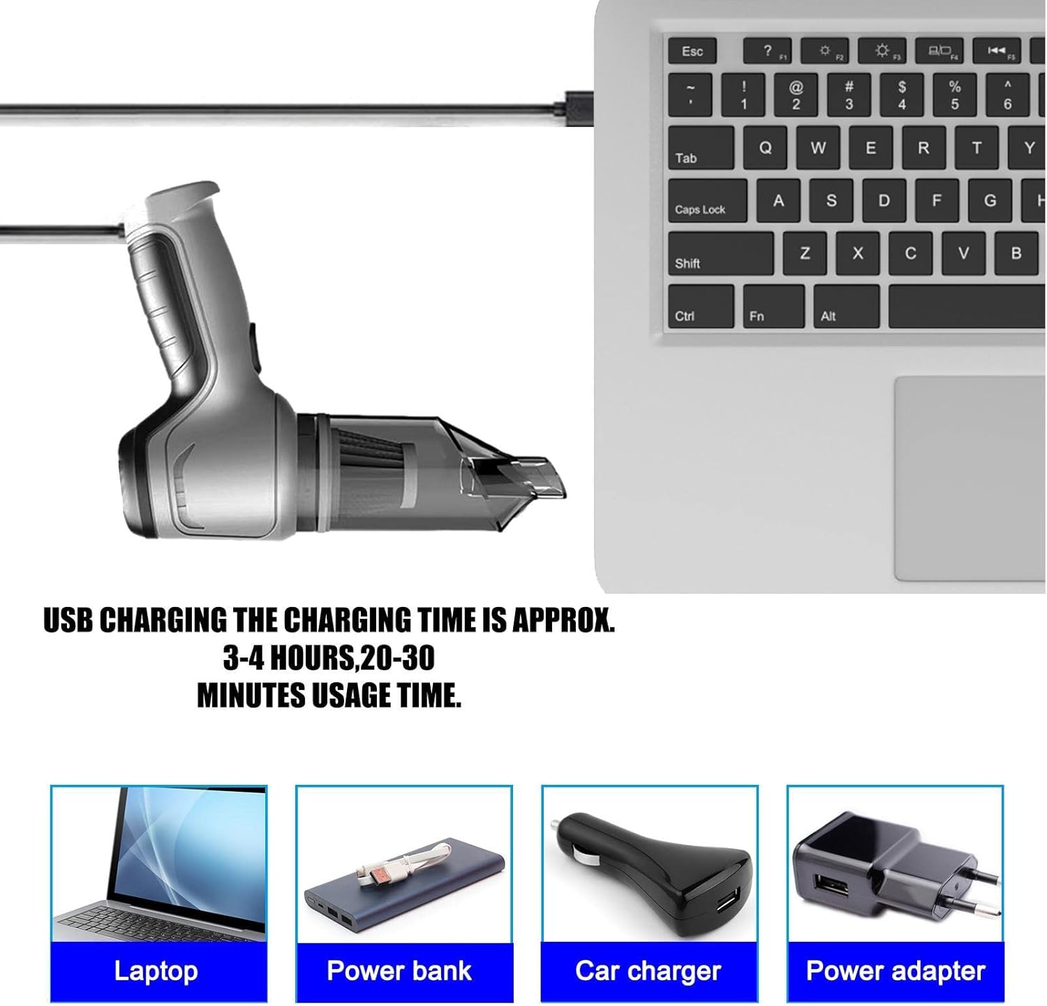 Handheld Vacuum Cleaner | 3 in 1 Hand Held Car Vacuum Cordless Rechargeable | 120W Electric Dust Blower Buster Vacuum Pump | Mini Vacuum for PC Laptop Console Piano Car