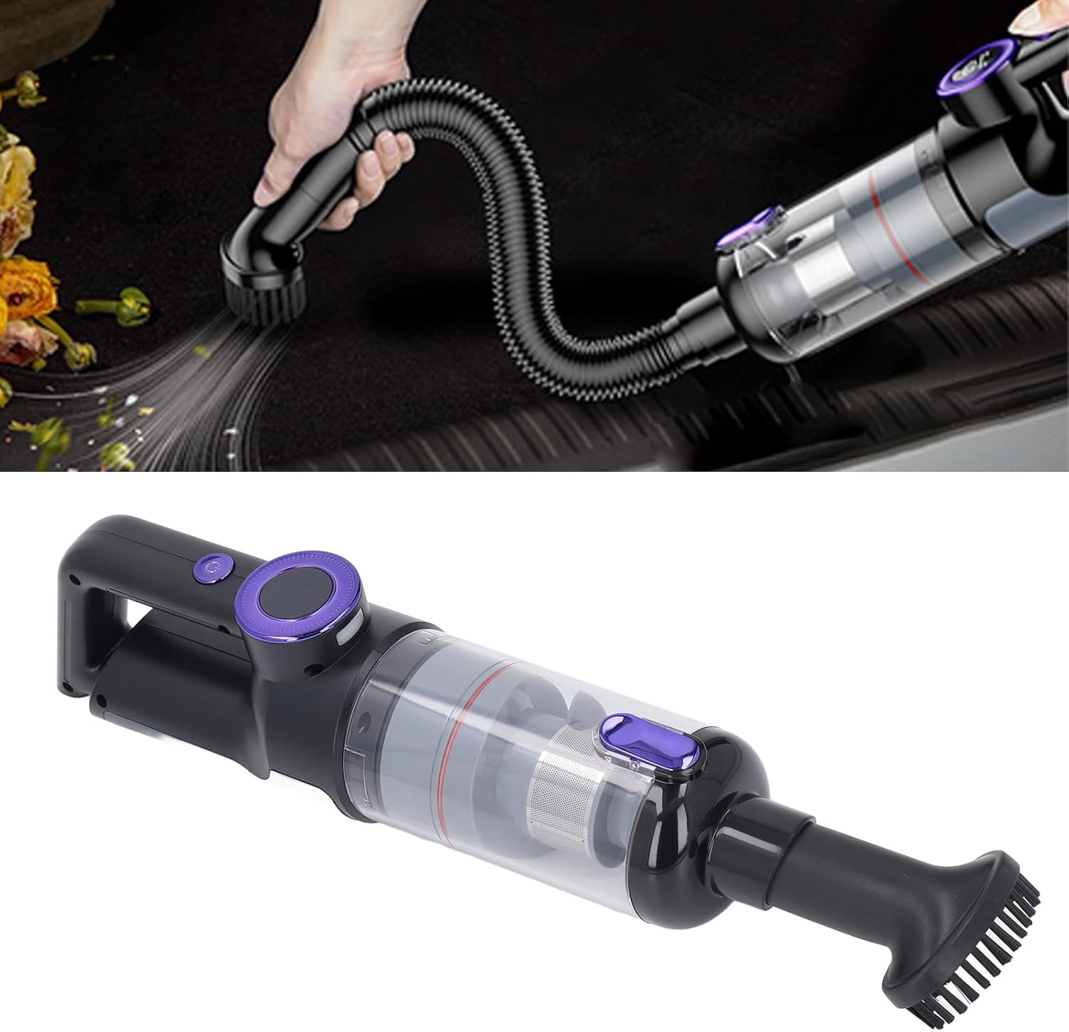 Handheld Car Vacuum Cleaner 14000PA Powerful Suction Cordless Rechargeable Portable Mini for Home HD Display LED Light Effectively Remove Dust Debris