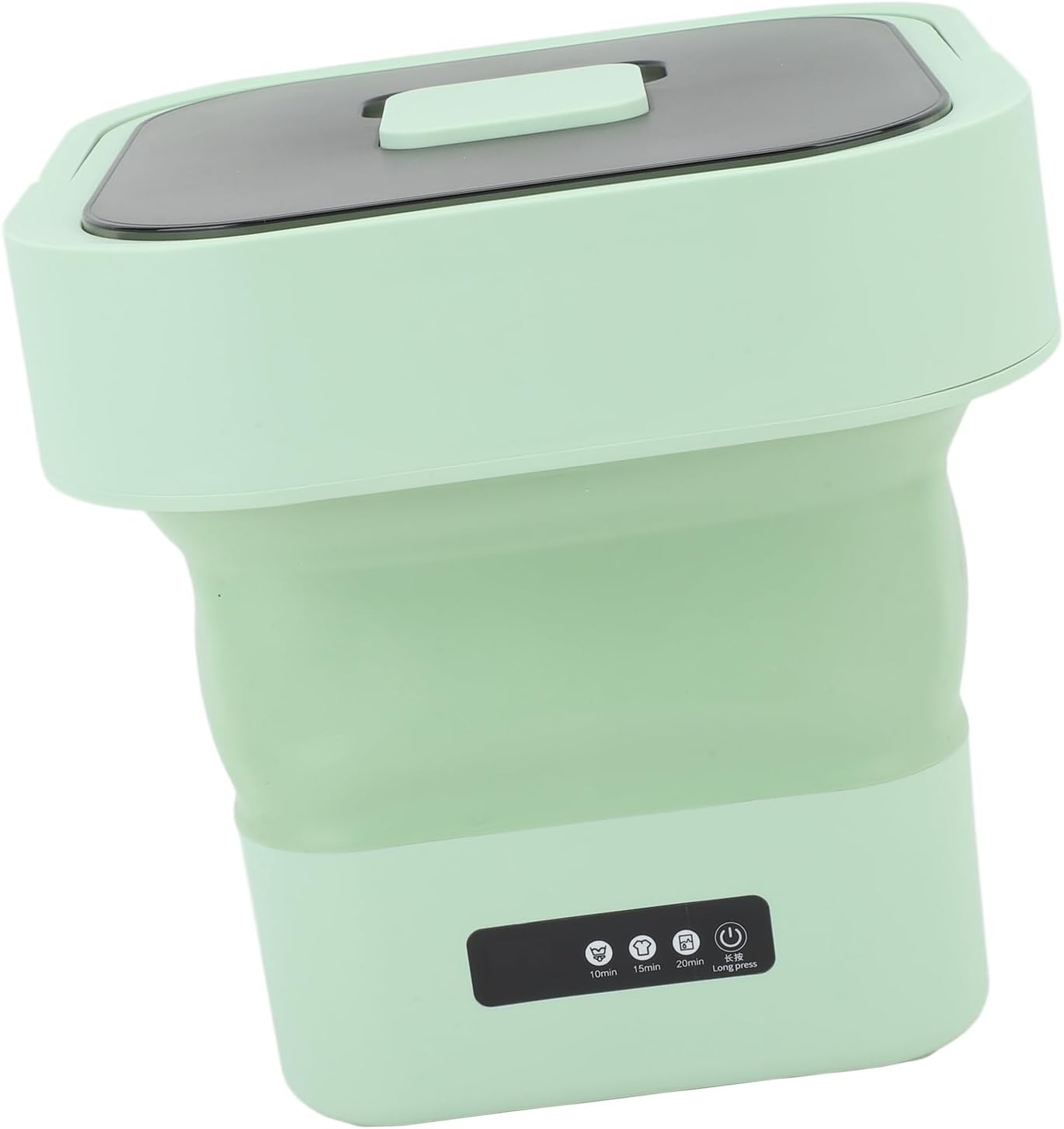 AUNMAS 10L Large Capacity Portable Washing Machine, Fully Automatic Foldable Mini Washer with Soft Spin Drying Function and Drain Hose for RV Camping Dorm (US Plug)