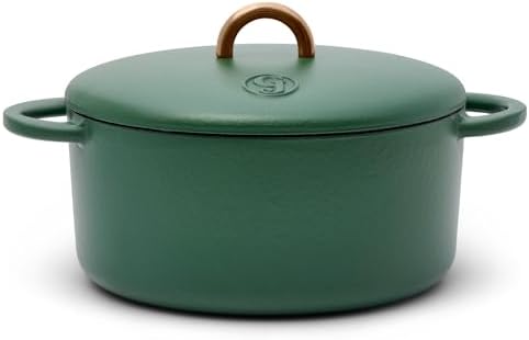 Great Jones Dutch Baby Dutch Oven with Lid (Broccoli, 3.5-Quart) | Enameled Cast Iron, Round Shape | Safe for Stovetops & Ovens up to 500°F | Space-Saving & Dishwasher-Friendly | Small-Batch Cooking
