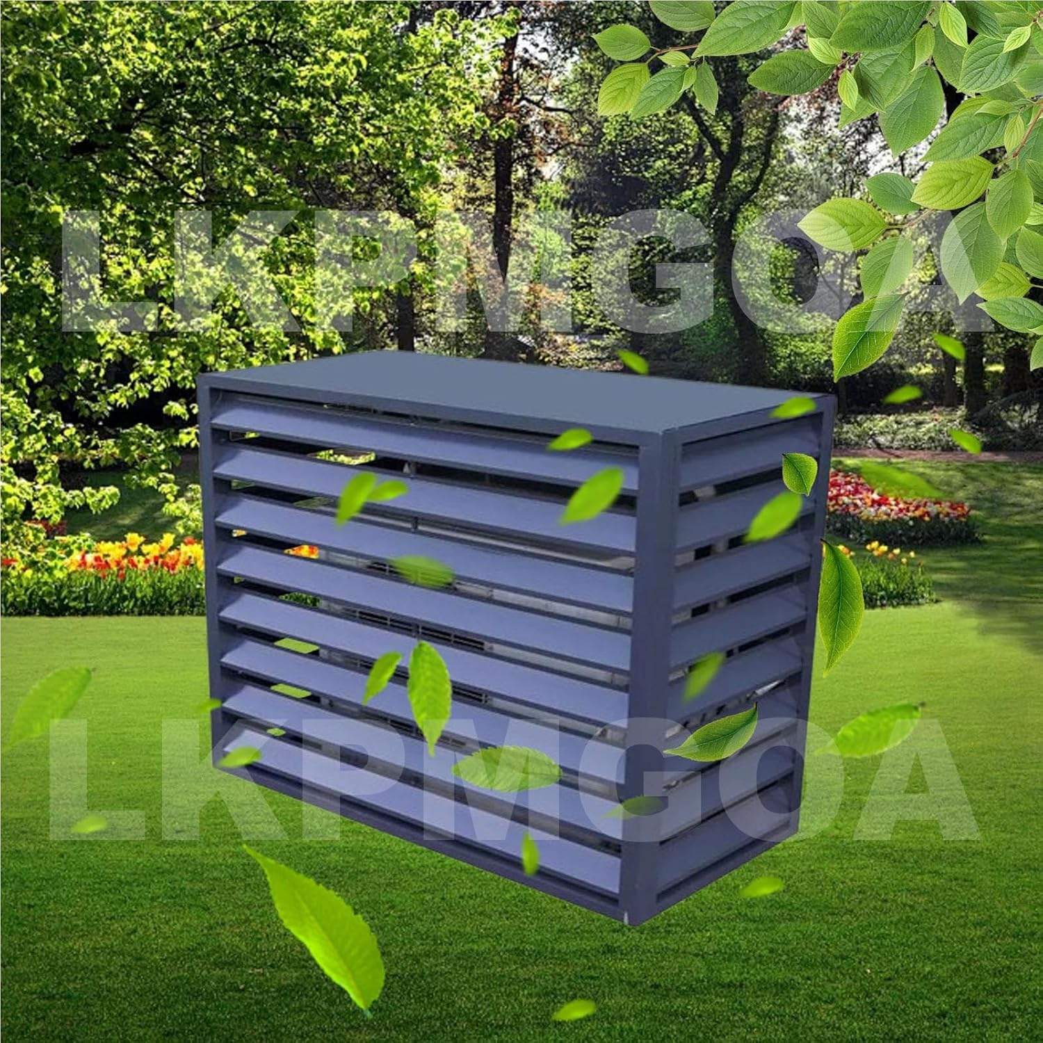 Aluminum Air Conditioner Cover, Air Conditioner Fence for Outside, Anti Theft, Noise Reduction, Wide Application, Outdoor All Weather(White,110cm)