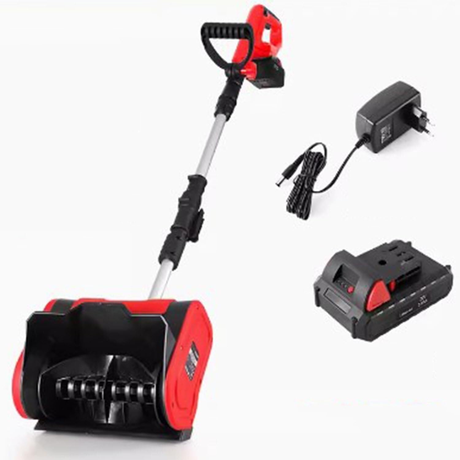 Cordless Snow Shovel, 20V 12 Inch Battery Powered Snow Blower, Battery Snow Blower with Auxiliary Handle, with 4.0Ah Li-Ion Battery(2battery)