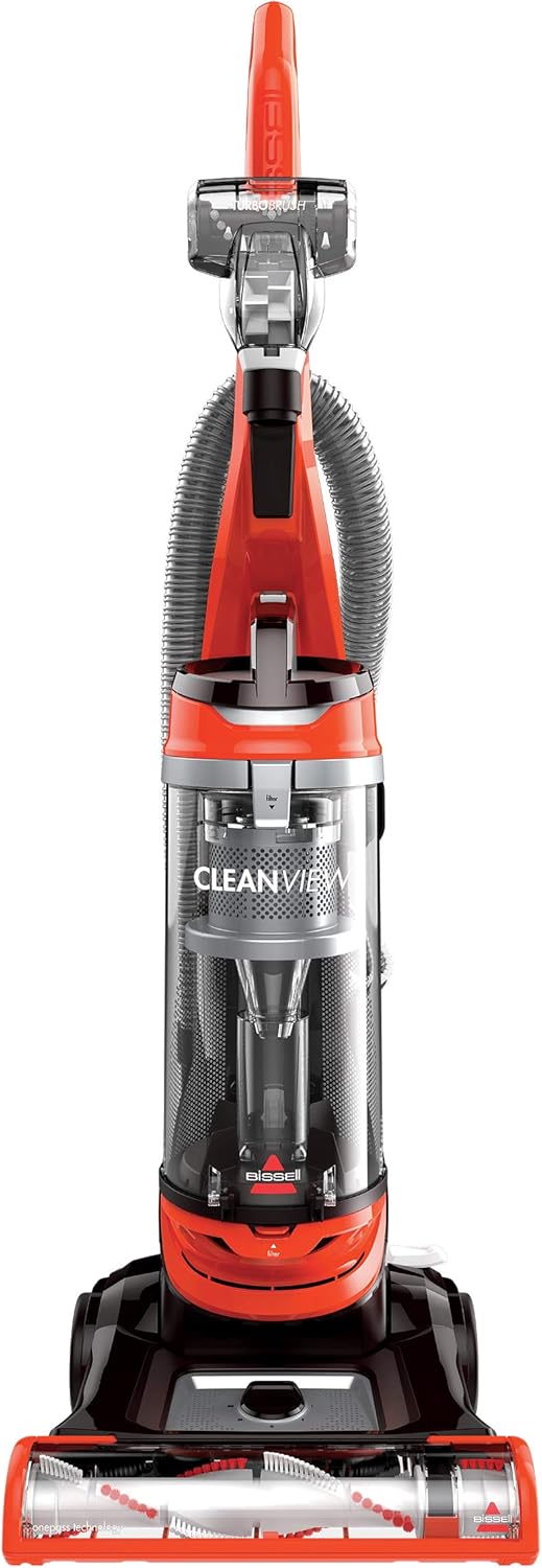 BISSELL 2486 CleanView Bagless Vacuum, Powerful Multi Cyclonic System, Large Capacity Dirt Tank, Specialized Pet Tools, Easy Empty , Orange