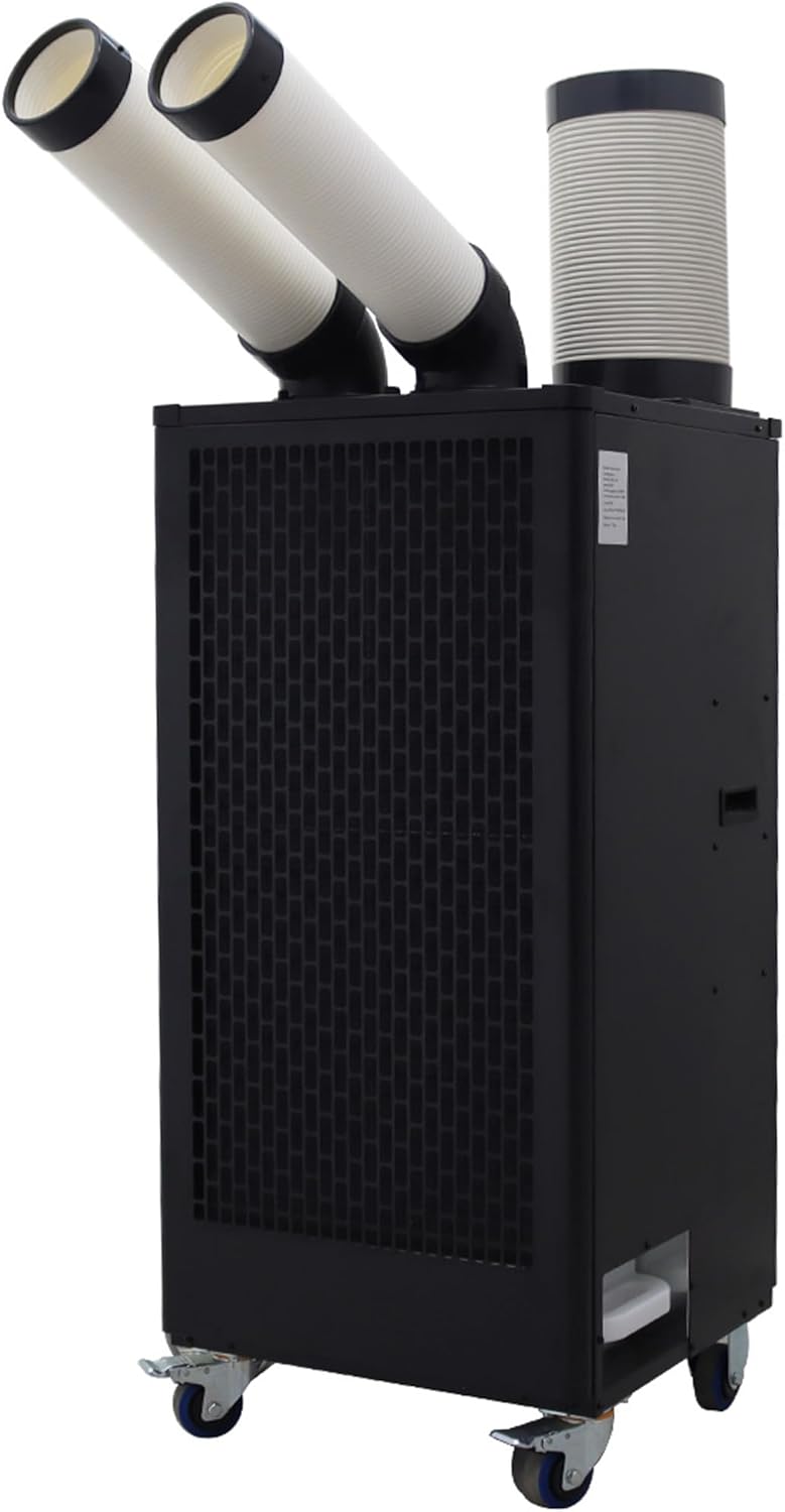 Industrial Air Conditioner Outdoor Indoor Spot Mobile Air Cooler 780m³/h with Two Tubes 220V Black