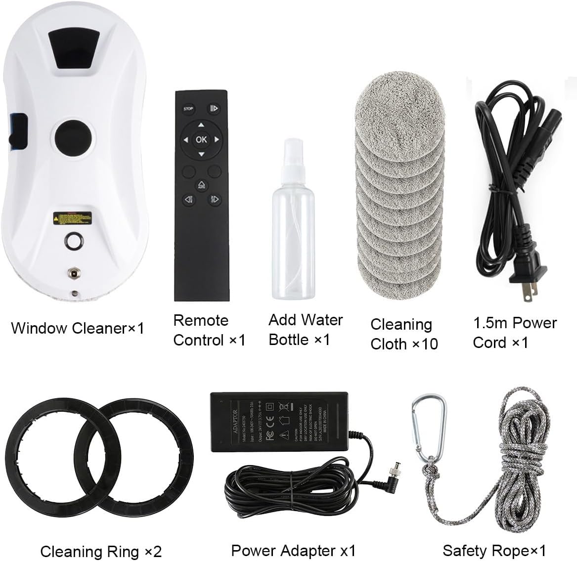 Window Cleaner Robot with Ultrasonic 5600PA Auto Water Glass Cleaning Automatic Smart Robot Cleaner,Window Vacuum Cleaner with Control Windows/Tiles/Class Door Indoor Outdoor