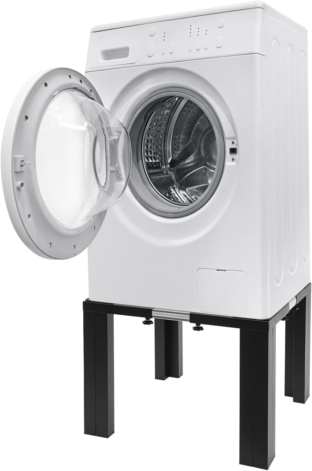 Stainless Steel Washing Machine Stand, Floor Standing Washing Dryer Stand, Adjustable Washer Dryer Refrigerator Base, Used for Bathrooms, Laundry Rooms, Balconies, Apartments, ect (Black)