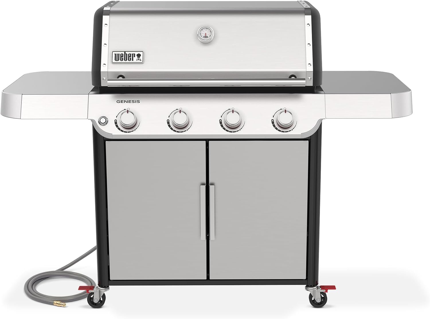 Weber Genesis S-415 Natural Gas Grill for Outdoor Grilling, 4 Burners, Stainless Steel