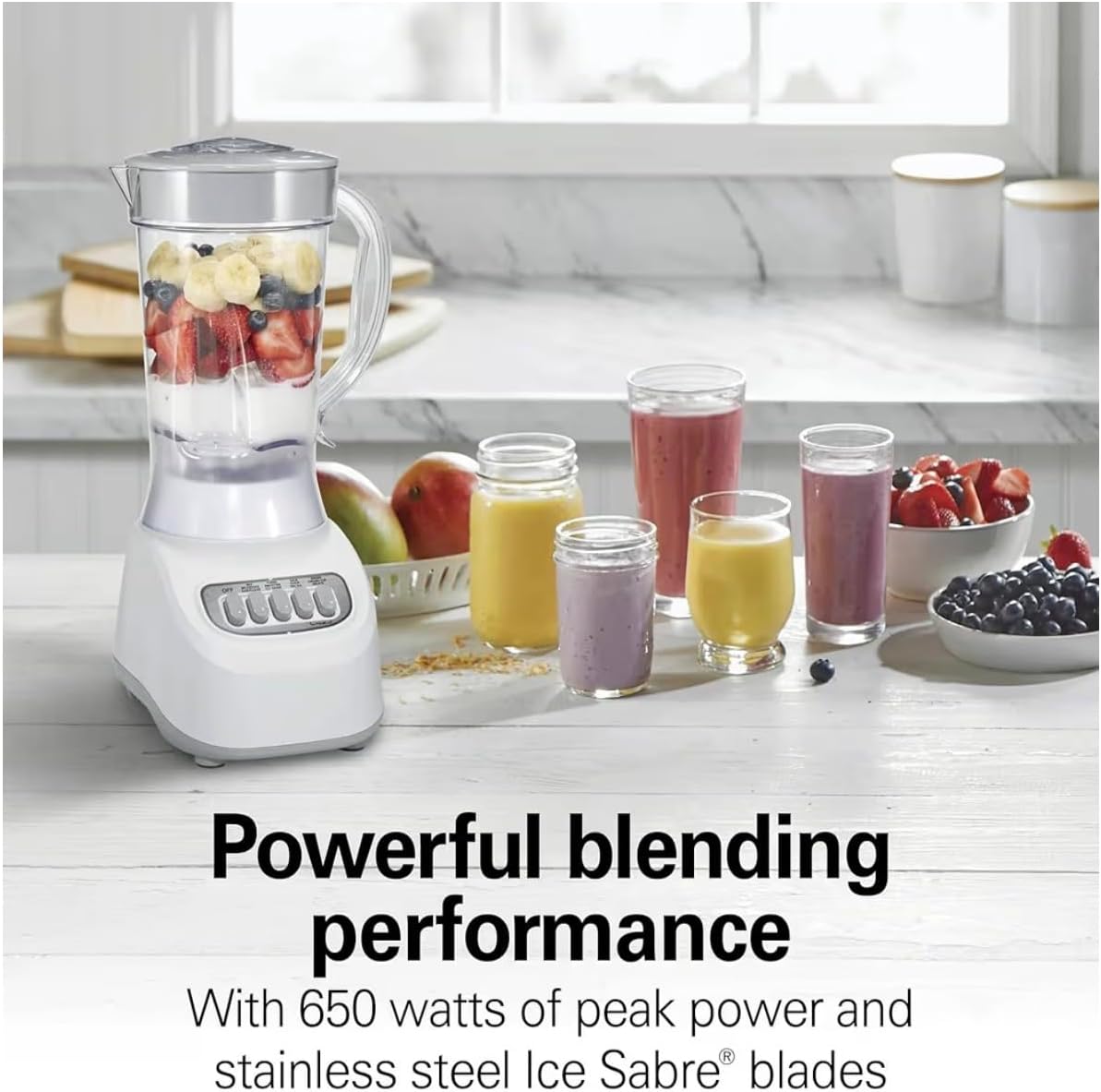 Beach Smoothie Blender, 48 oz. Jar, 12 Blending Functions (White)