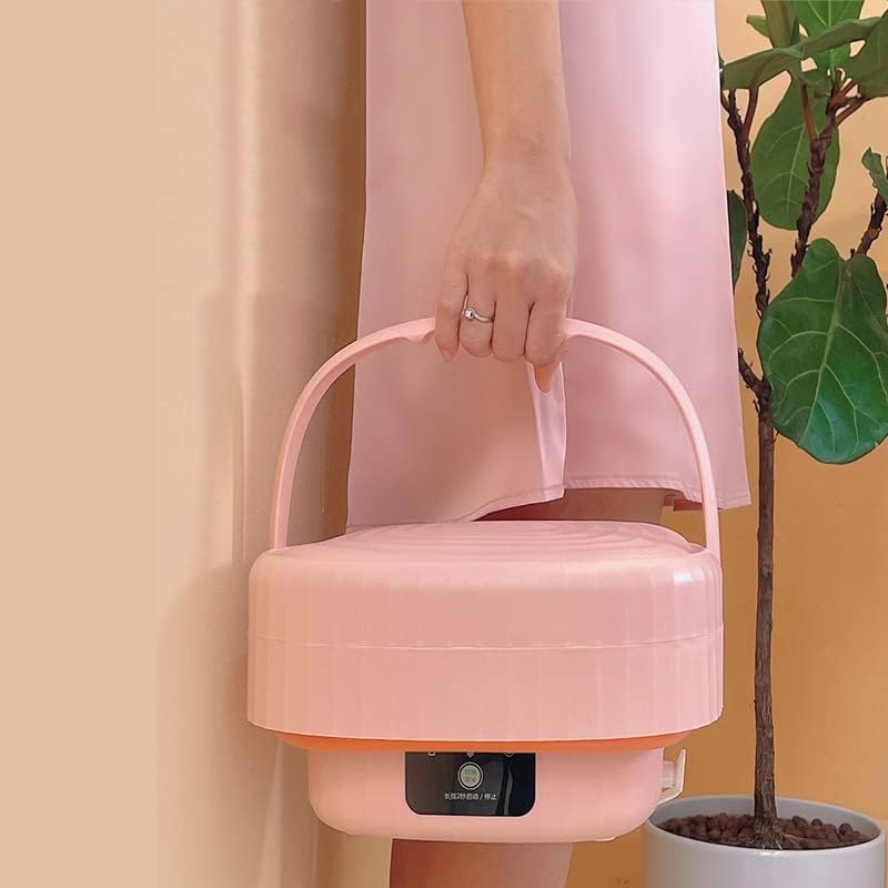 Portable Washesing Machine,Foldable Mini Washesing Machine,6L Lidacity for RV Travel and Dorm Use Home Small(S-Pink)