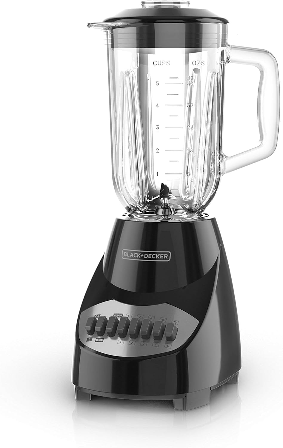 BLACK+DECKER 10-Speed Countertop Blender Bundle with 5-Cup Glass and 6-Cup Plastic Jars, Stainless Steel Blades