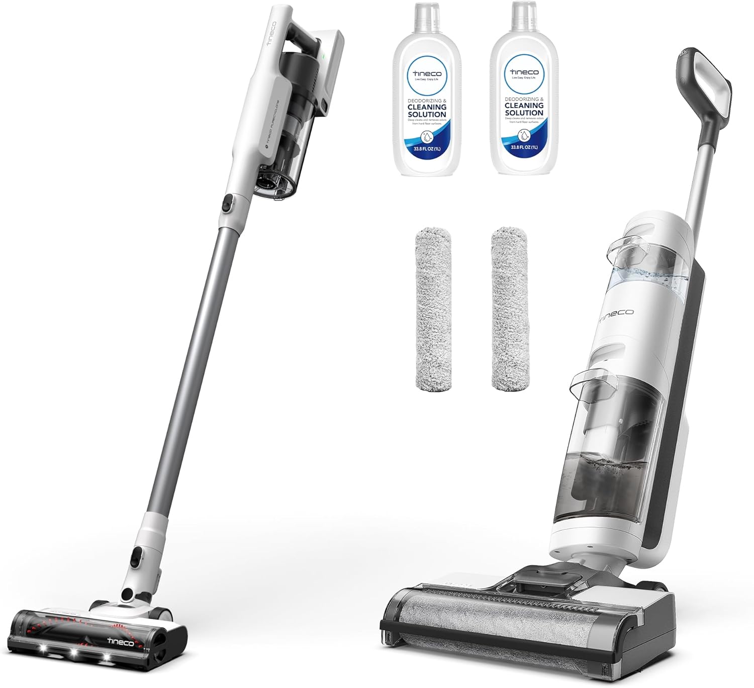Tineco A20 Cordless Stick Vacuum Cleaner, Up to 40Min-Runtime 3 Modes for Multi-Level Messes & iFLOOR 3 Breeze Complete Wet Dry Vacuum Cordless Floor Cleaner