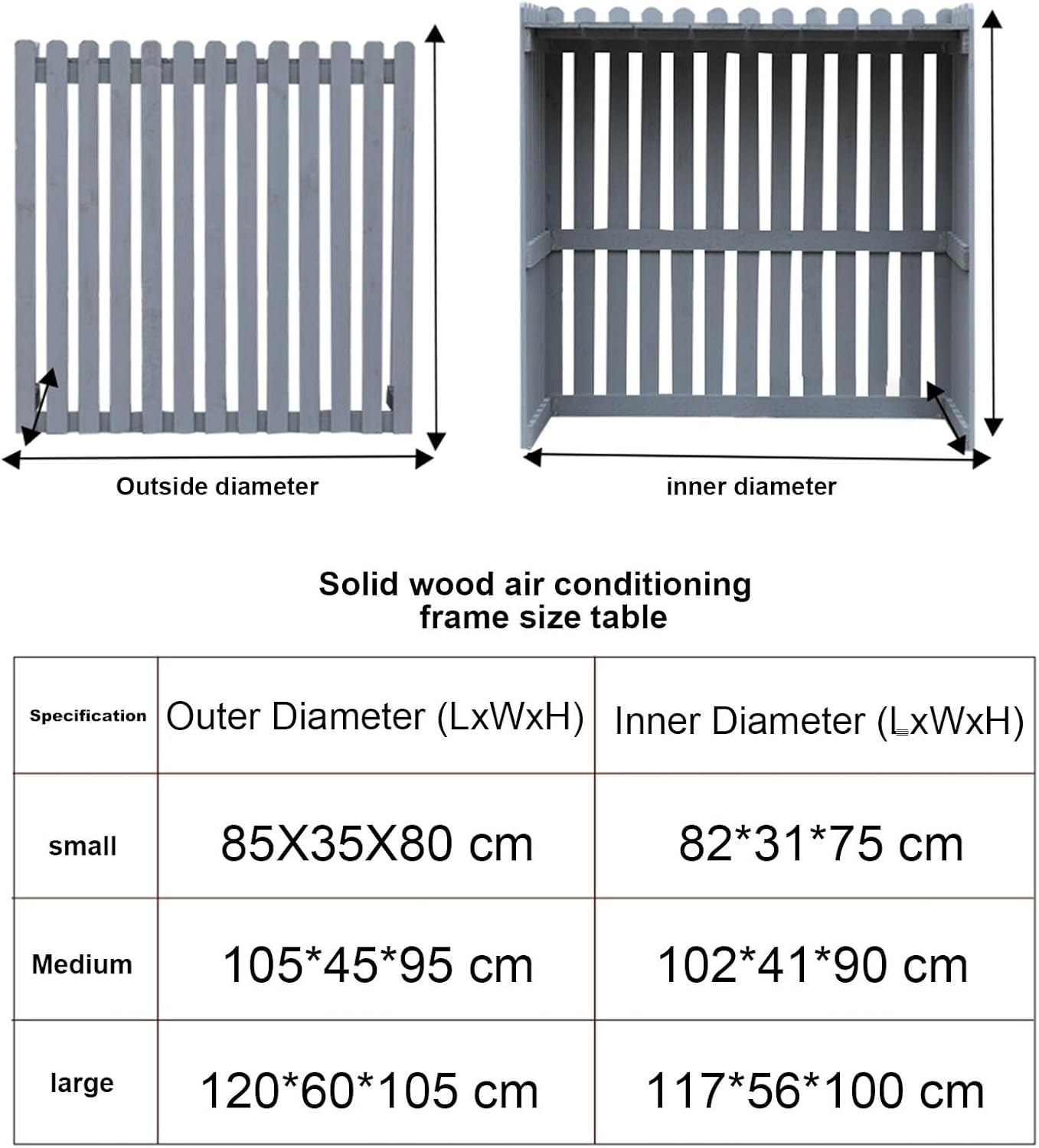 Cover for Outdoor Wooden Air Conditioner Cover - Decorative & Protective Noise Reduction, Shelf Plant Stand & Garden Pear Color