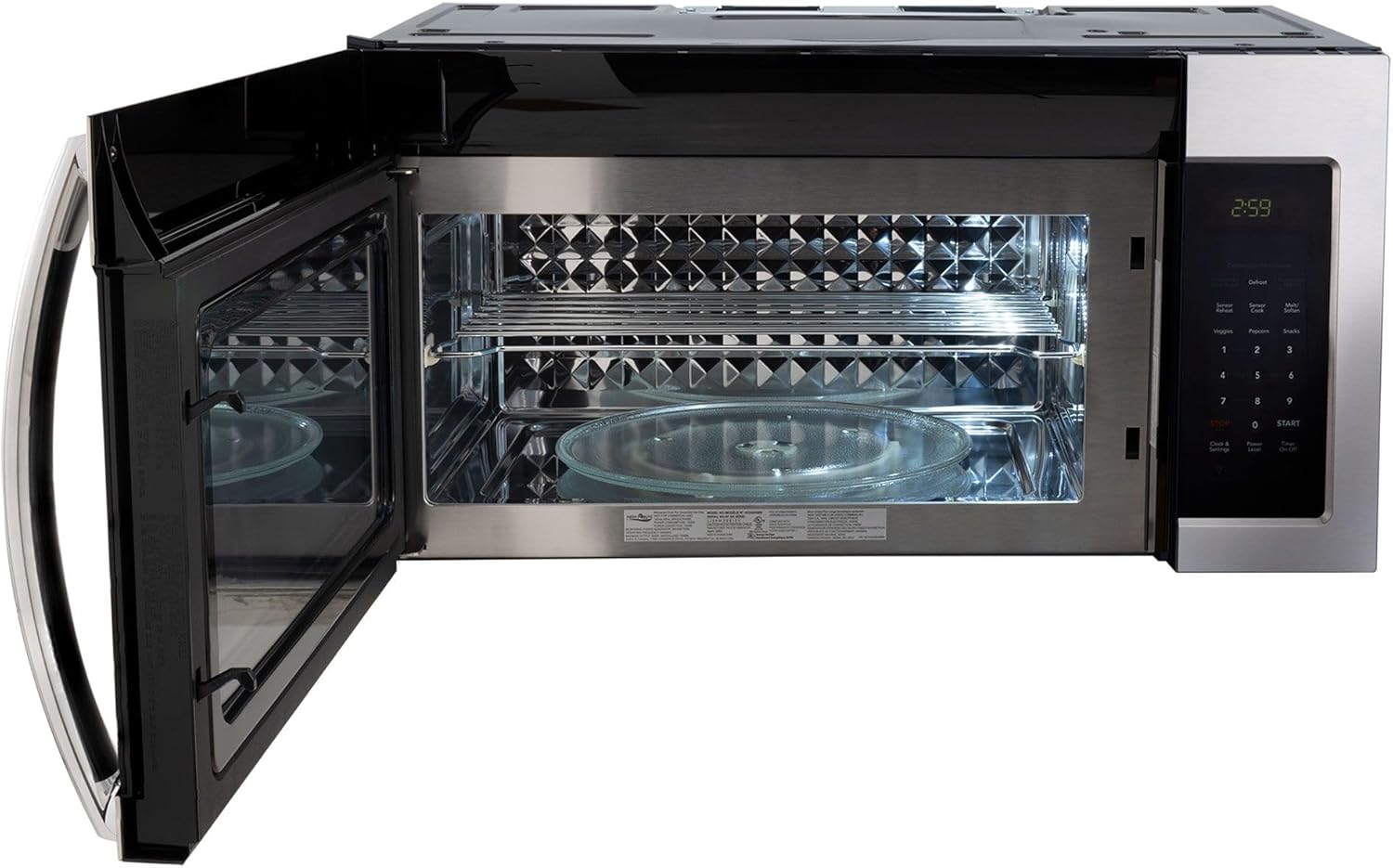 Tough Grade 1.48 Cu. Ft. Stainless Steel Over-the-Range Convection Microwave Oven | 120V | Touchpad Controls, +30 Sec Instant Start, Rear Vent Option, 13.5