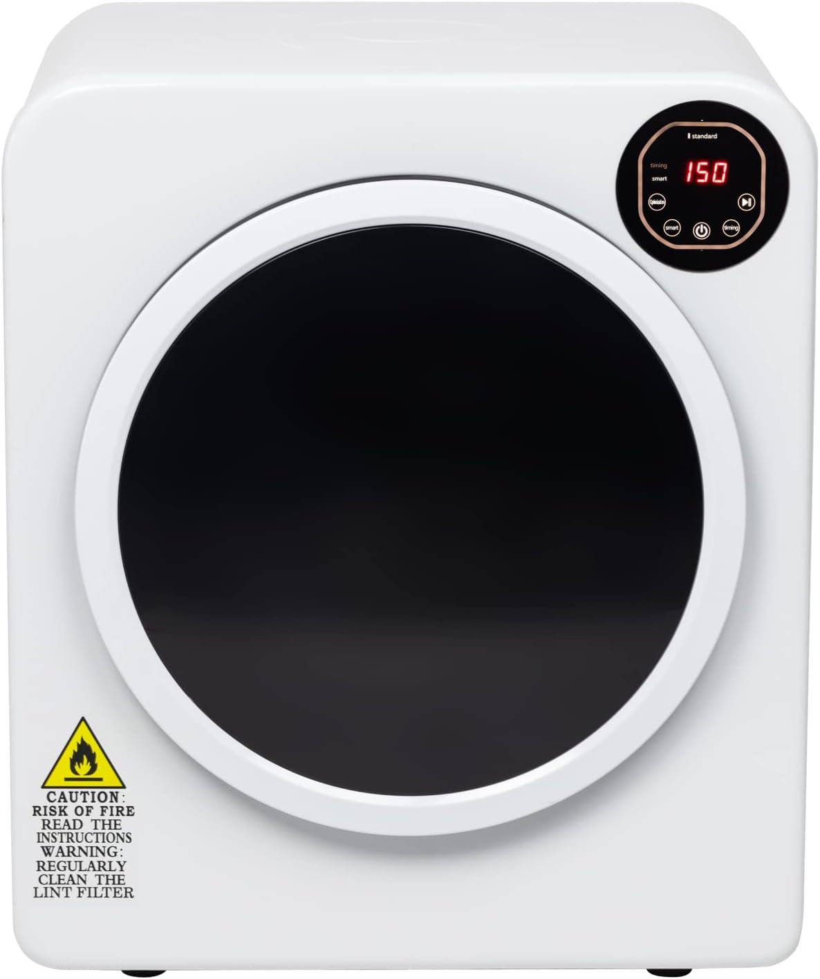 Electric Compact Laundry Clothes Dryer, 13.2Ibs 6kg Tumble Dryer with Stainless Steel Tub, Easy Control Panel with LED display for Variety Drying Mode, Portable Dryer for Apartments, Home, Dorm, White