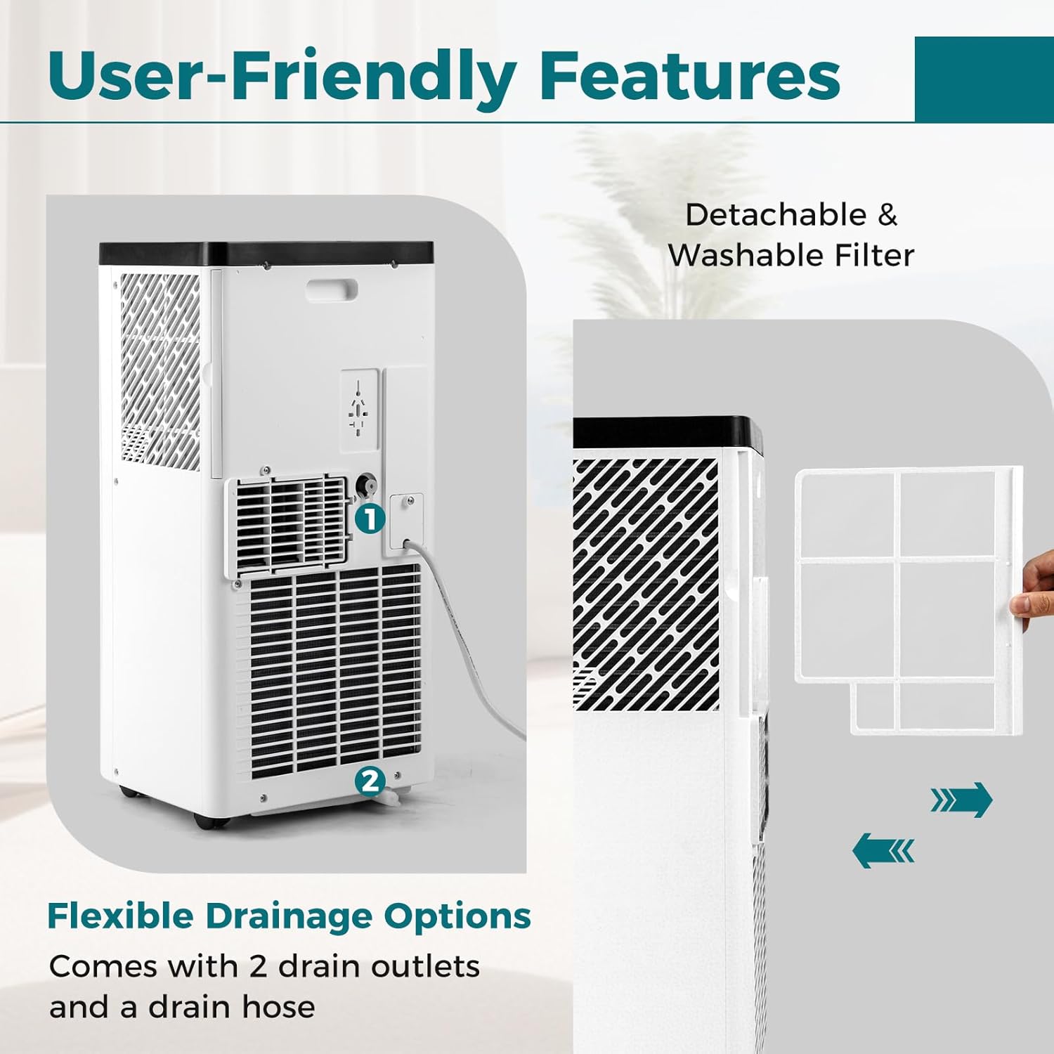 ARLIME 10000 BTU Portable Air Conditioner, 3-in-1 Freestanding Cooling AC Unit with Fan and Dehumidifier, Remote Control, 24H Timer, Sleep Mode and Window Kit, Cools Rooms up to 450 Sq.Ft (10000 BTU)