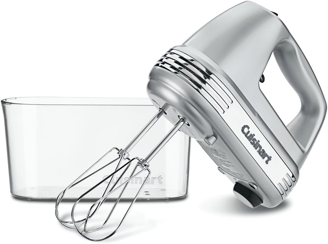 Cuisinart HM-90BCS Power Advantage Plus 9-Speed Handheld Mixer with Storage Case, Brushed Chrome & Pyrex Glass Measuring Cup Set (3-Piece, Microwave and Oven Safe),Clear