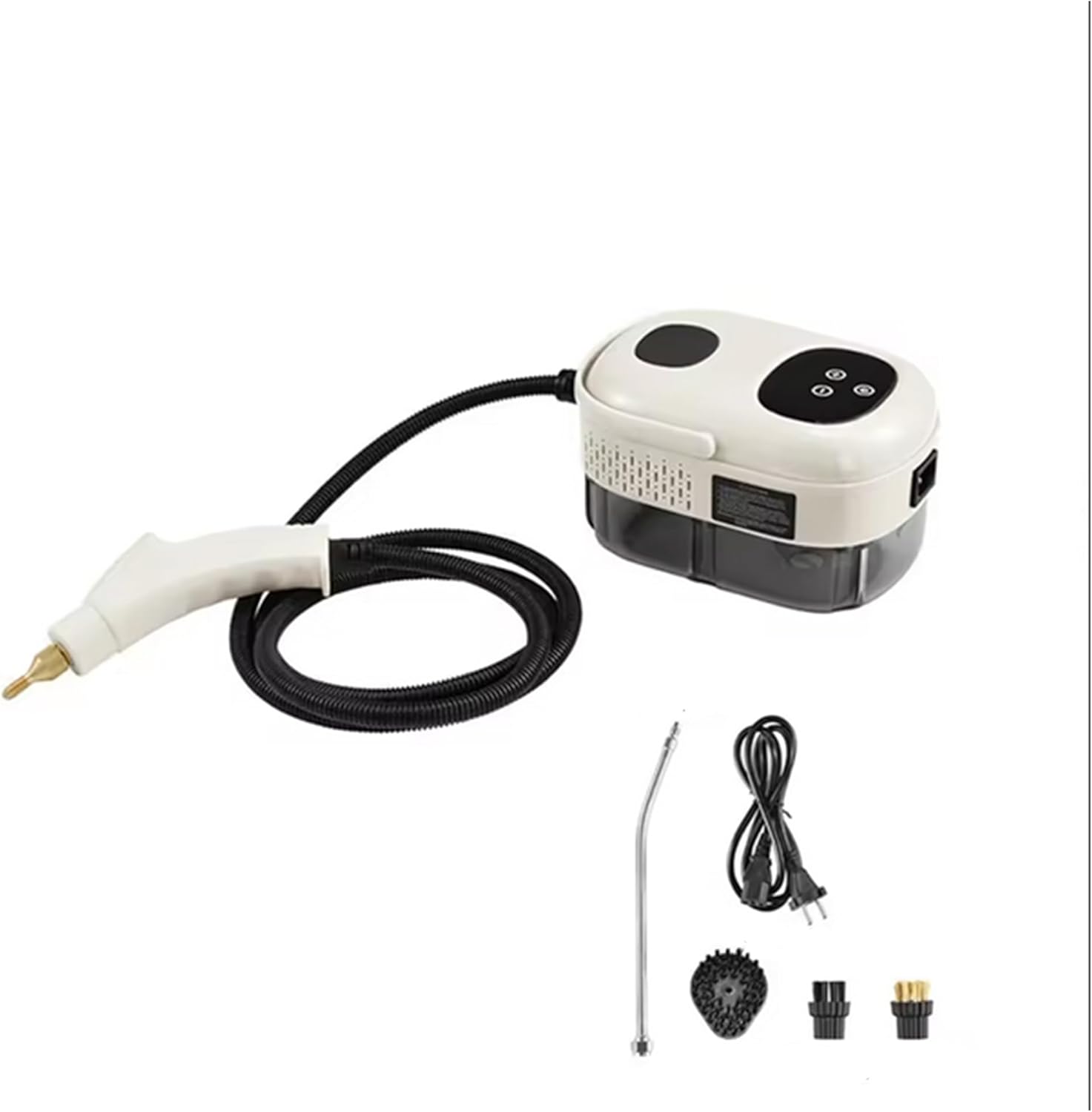 2500W High-Pressure Handheld Steam Cleaner – 1.5L Portable Steamer for Car Detailing, Floors, Kitchen, Bathroom with 3 Attachments (02-White)