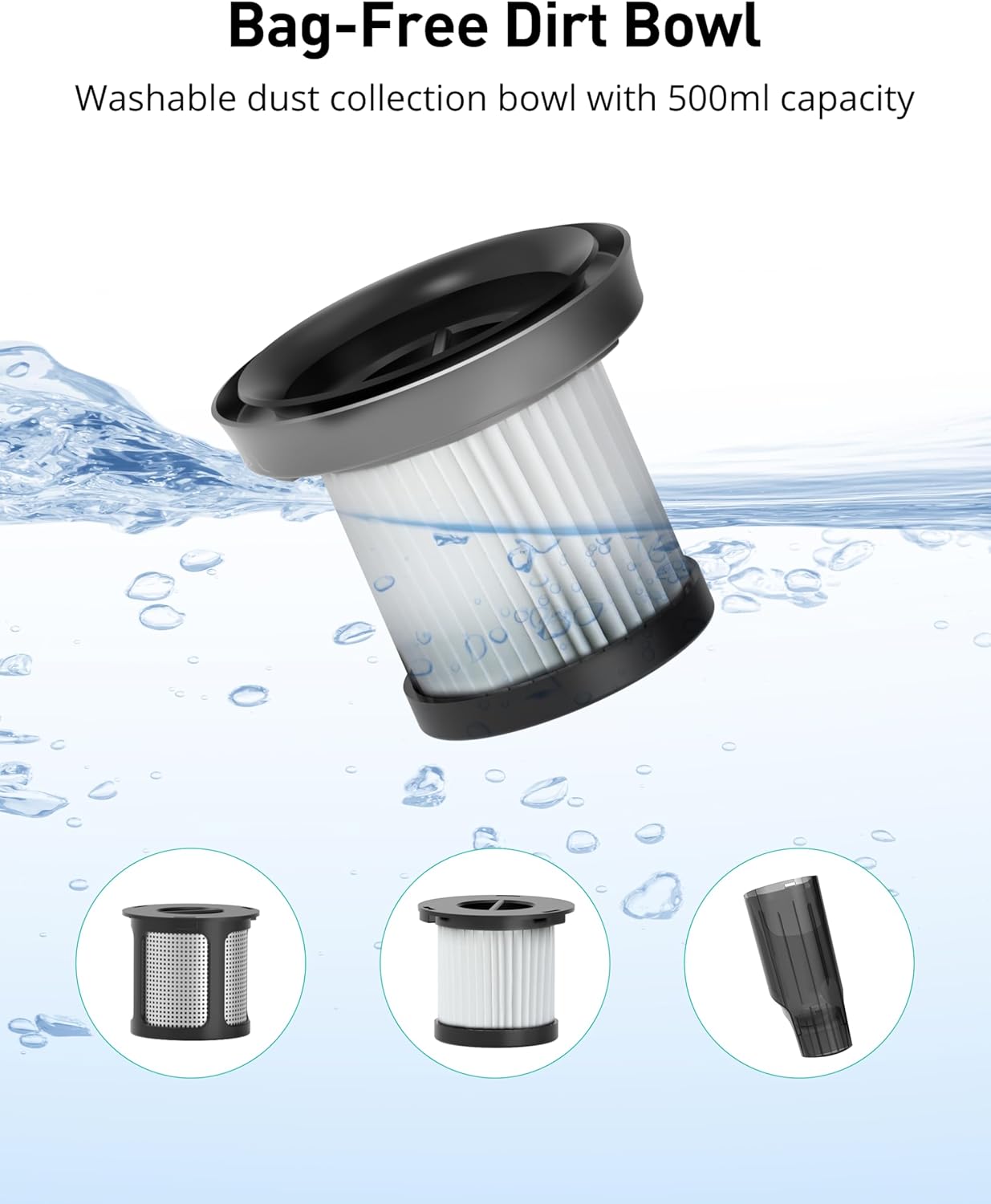 Successor Cordless Vacuum, Handheld Vacuum 15KPA Powerful Car Vacuum, Rechargeable, Charging Dock, Ergonomic Handle, 2-in-1 Crevice Tool, 1.8lb Portable Handheld Vacuum with 2-Speed for Car, Home