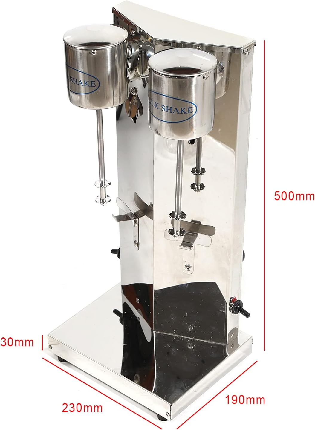 1600ML Electric Milkshake Maker Machine Double Head Stainless Steel Commercial Milk Shake Maker 12000-16000rpm/min Malt Mixer Drink Blender Milk Tea Shaker,360W (2-Head)