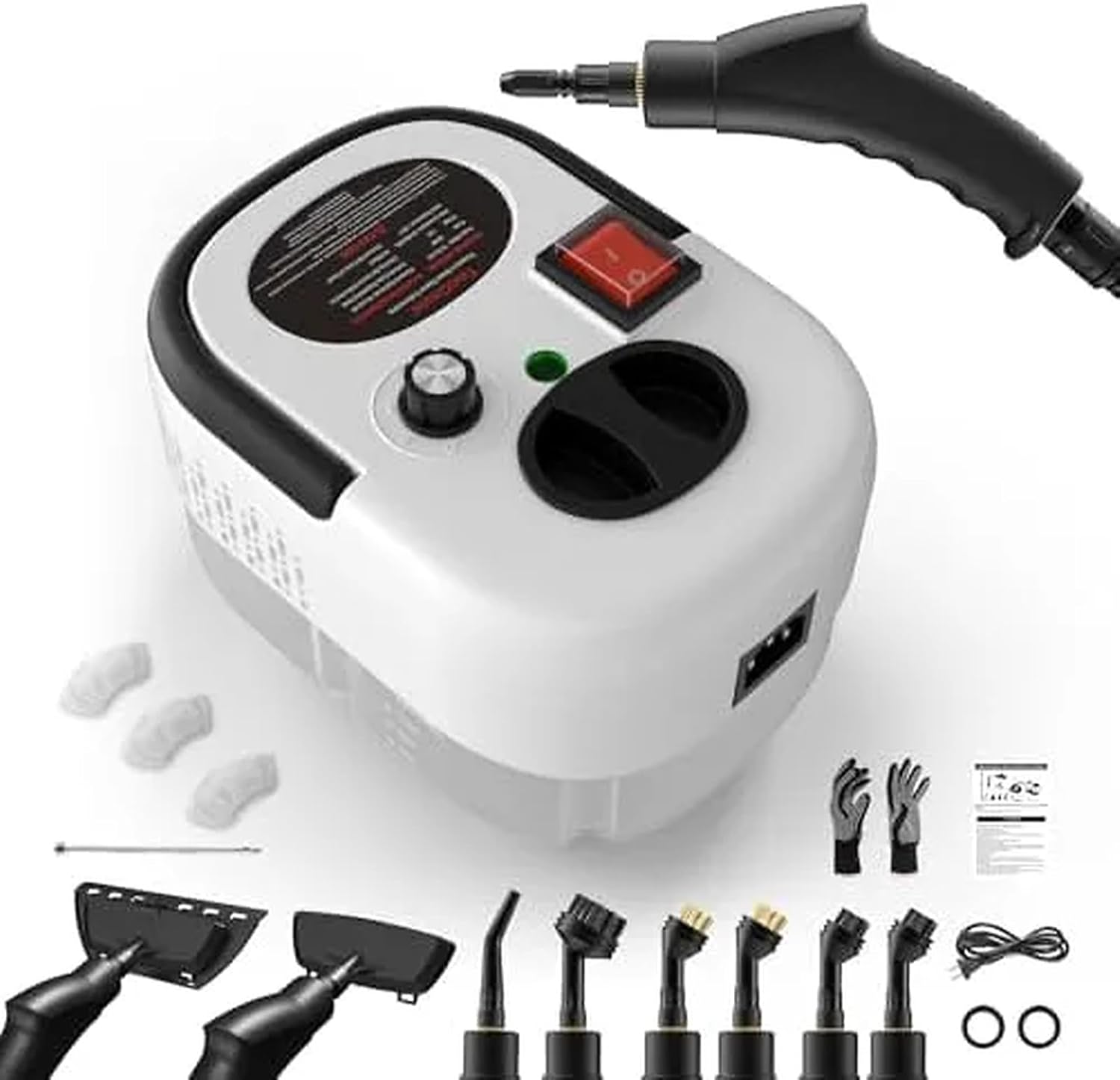 2500W Handheld Steam Cleaner, High Pressure Portable Steamer for Cleaning, Multi-Purpose Steam Cleaner for Car, Kitchen, Upholstery, Grout, Tile and Bathroom