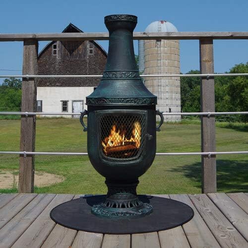 The Blue Rooster Round Flexible Fire Resistant Chiminea Hearth Pad, 36