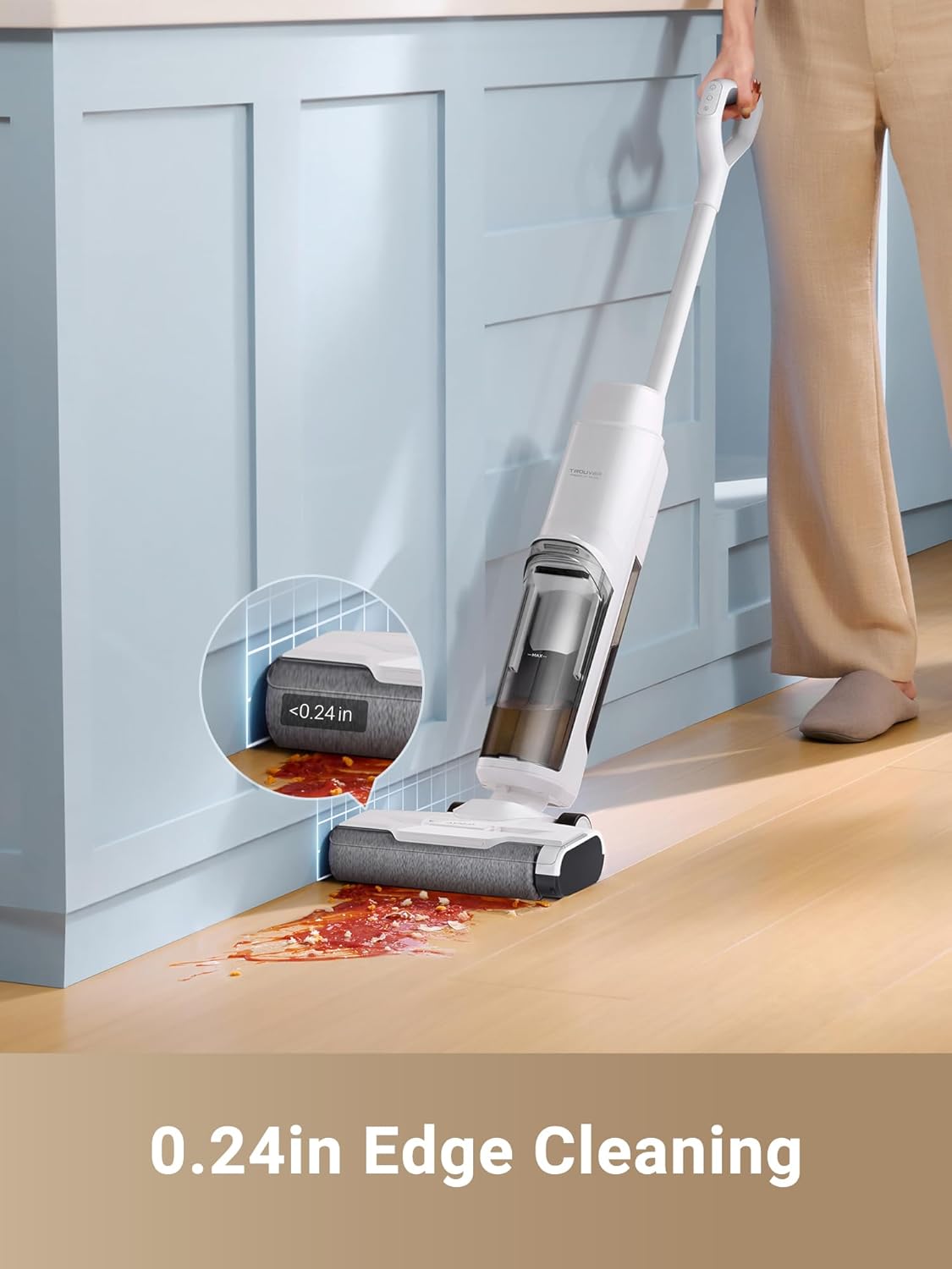 DREAME Trouver K10 Wet Dry Vacuum Cleaner & Cleaning Solution Bundle, Cordless Vacuum Mop with Self-Washing, 8.38lbs Lightweight Floor Washer, 30min Runtime, Edge Cleaning Great for Hardfloor