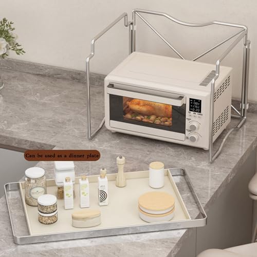 counter shelf,microwave rack, microwave stand,2 Tiers Microwave Oven Rack, Kitchen Unit Storage, Baker Shelf for Tabletop Countertop, Home Office Desktop Shelf Free Standing Metal Frame ( Color : M ,