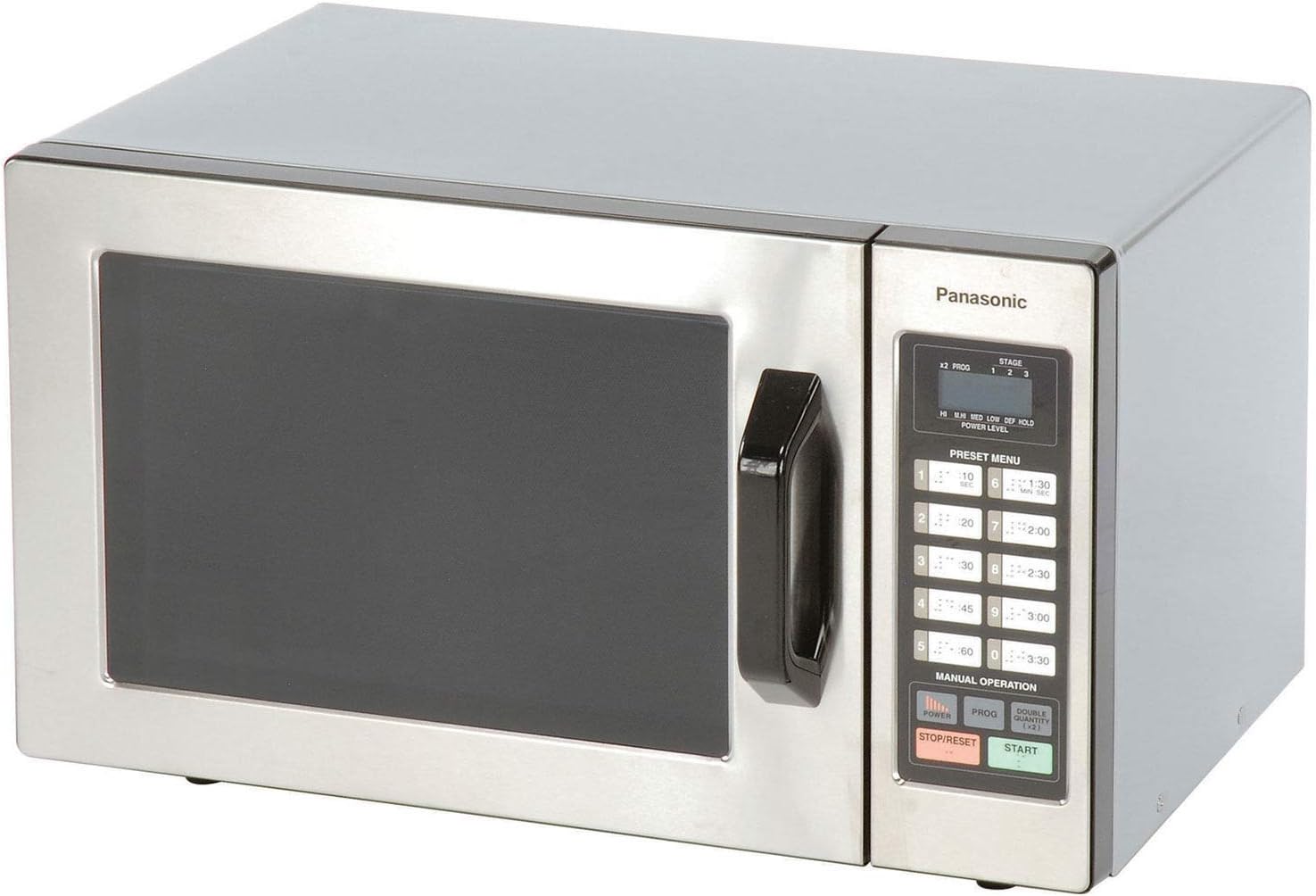 Panasonic Programmable Countertop Microwave Oven, 1000 Watts, 0.8 Cu. Ft., Stainless Steel; 120V, 60 Hz