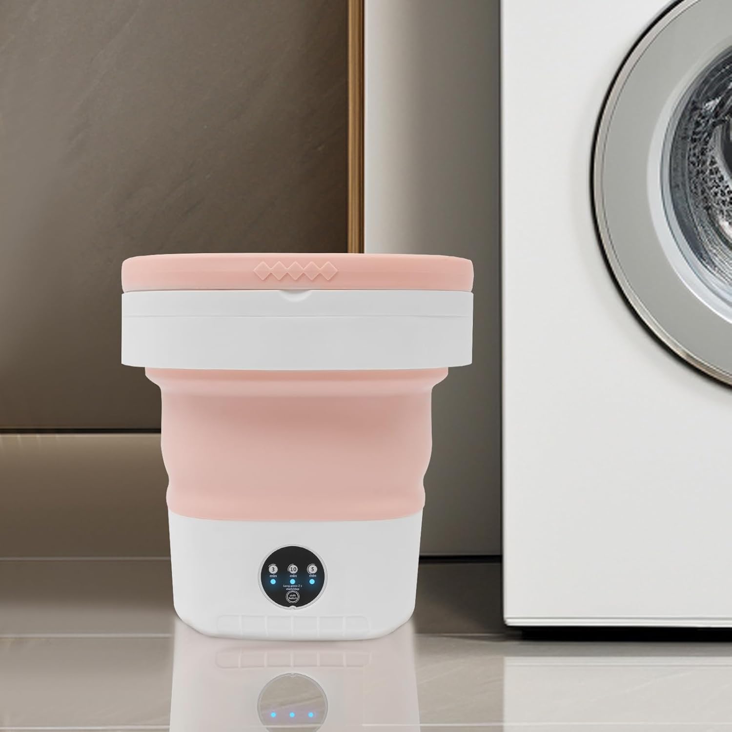 Portable Washing Machine, Mini Washer, 12l/12.68qt Large Capacity Foldable Washer, Deep Cleaning Of Underwear, Baby Clothes And Other Small Clothes For Apartments, Dormitories, Hotels (Pink)