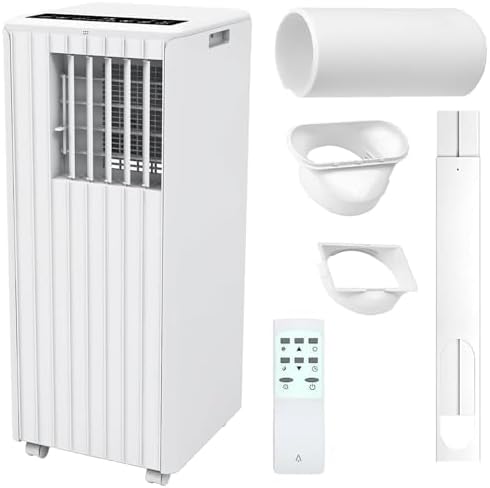8000 BTU Portable Air Conditioner, 3-In-1 Portable AC Unit with Dehumidifier & Fan for 350 Sq. Ft Room, Standing Air Conditioner with Remote & Window Kit, 24H Timer, Sleep Mode