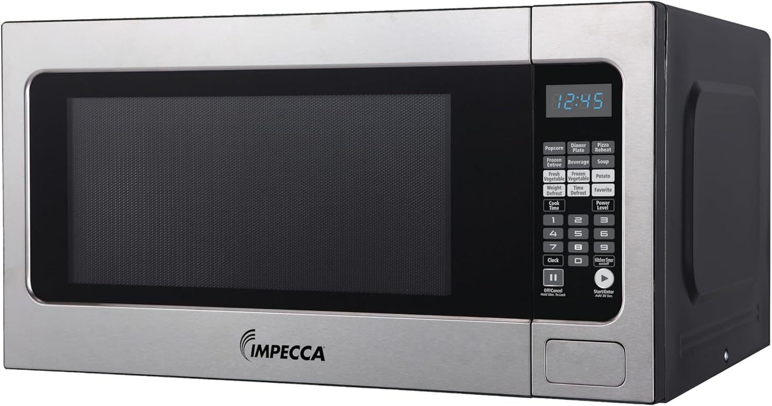 Impecca 2.2 Cu. Ft. Microwave Oven, Powerful 1200 Watts Countertop Microwave, 16.5