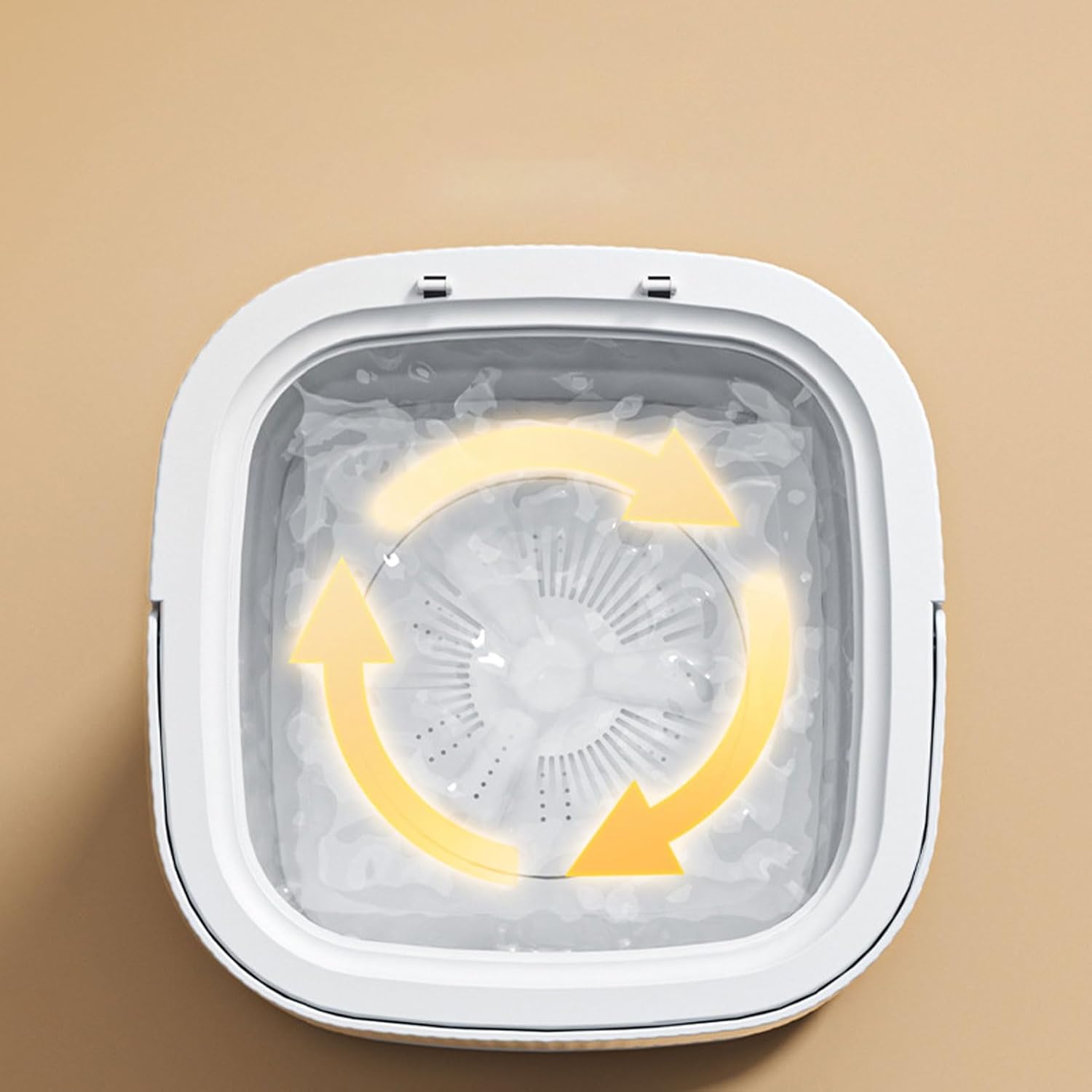 Mini Foldable Washer, Portable Washing Machine with 3 Modes Deep, Large 11L Capacity, Small Laundry for Travel, Apartment, RV (Khaki)