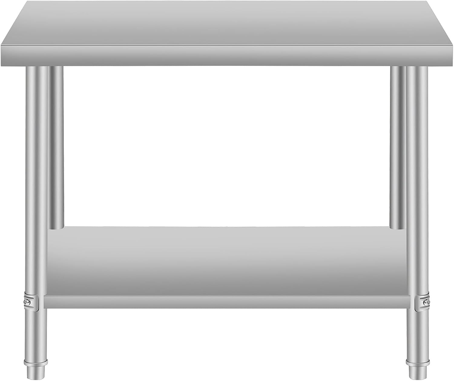 Stainless Steel Table for Prep & Work with Adjustable Undershelf, 36