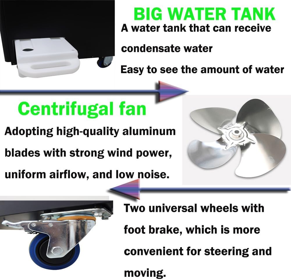 220V Commercial Industrial Air Conditioner Portable Industrial Spot Cooler 2500W Mobile Air Conditioner 1000-1100m³/h 22500BTU