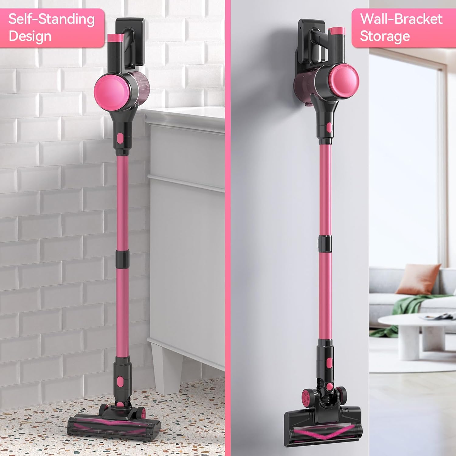 N8 Cordless Vacuum Cleaner, Lightweight Stick Vacuum with Powerful Suction, 2200mAh Battery, 40 Mins Runtime, Self-Standing, Rechargeable Vacuum Cleaners for Home Hardwood Floor Carpet Pet Hair