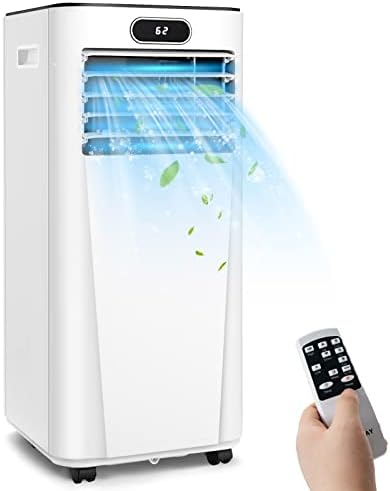 GOFLAME 8000BTU Portable Air Conditioner, 3-IN-1 Air Cooler & Dehumidifier with Remote Control, Sleep Mode, 2 Speeds and 24H Timer, Air Cooling Fan for Home & Office, White