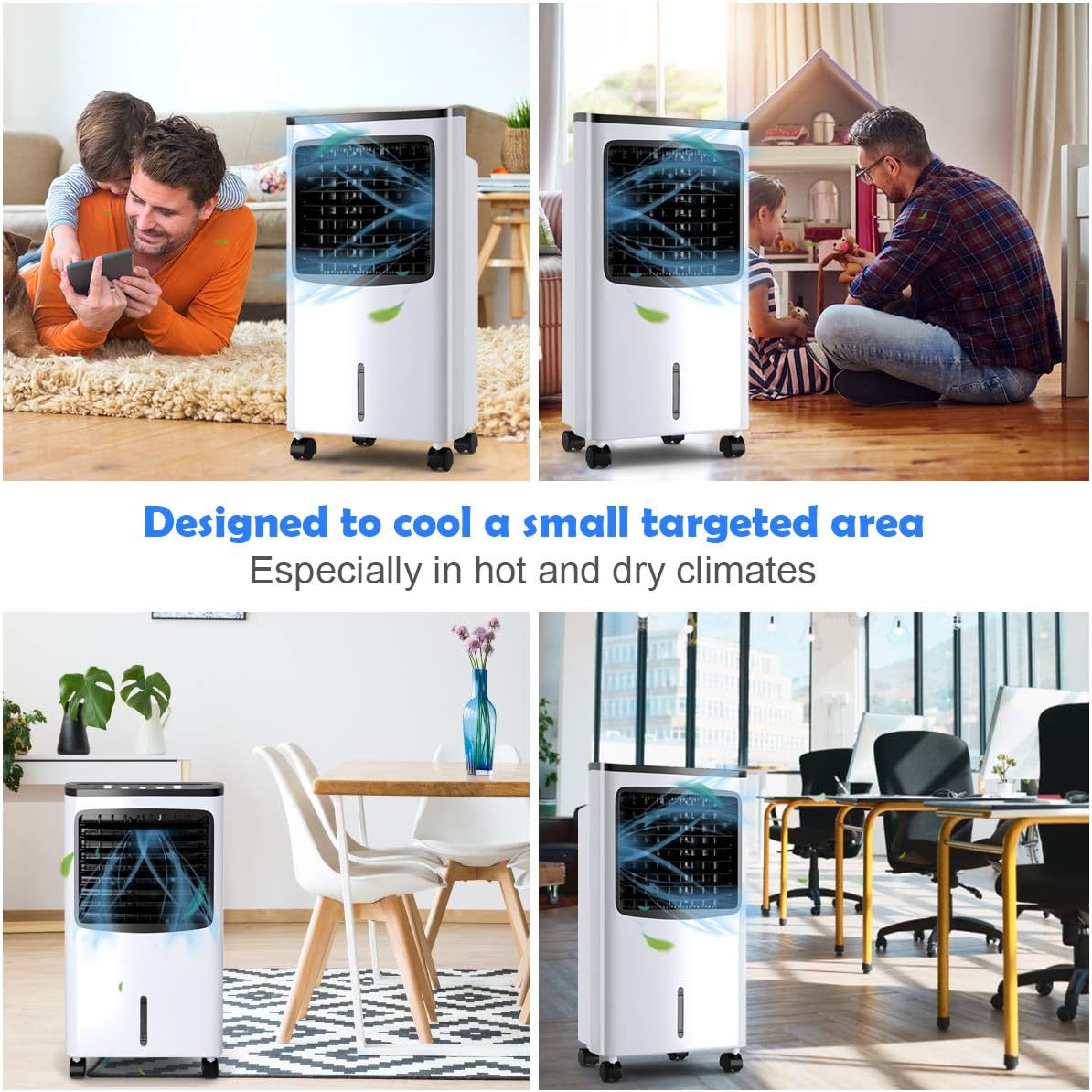 Toolsmepire Portable Air Conditioner Cooler Fan with Remote Control,Evaporative Cooler Air Cooler, 3 Wind Modes,3 Speeds,Air Circulator Humidifier Misting Fan for Home Office Bedroom