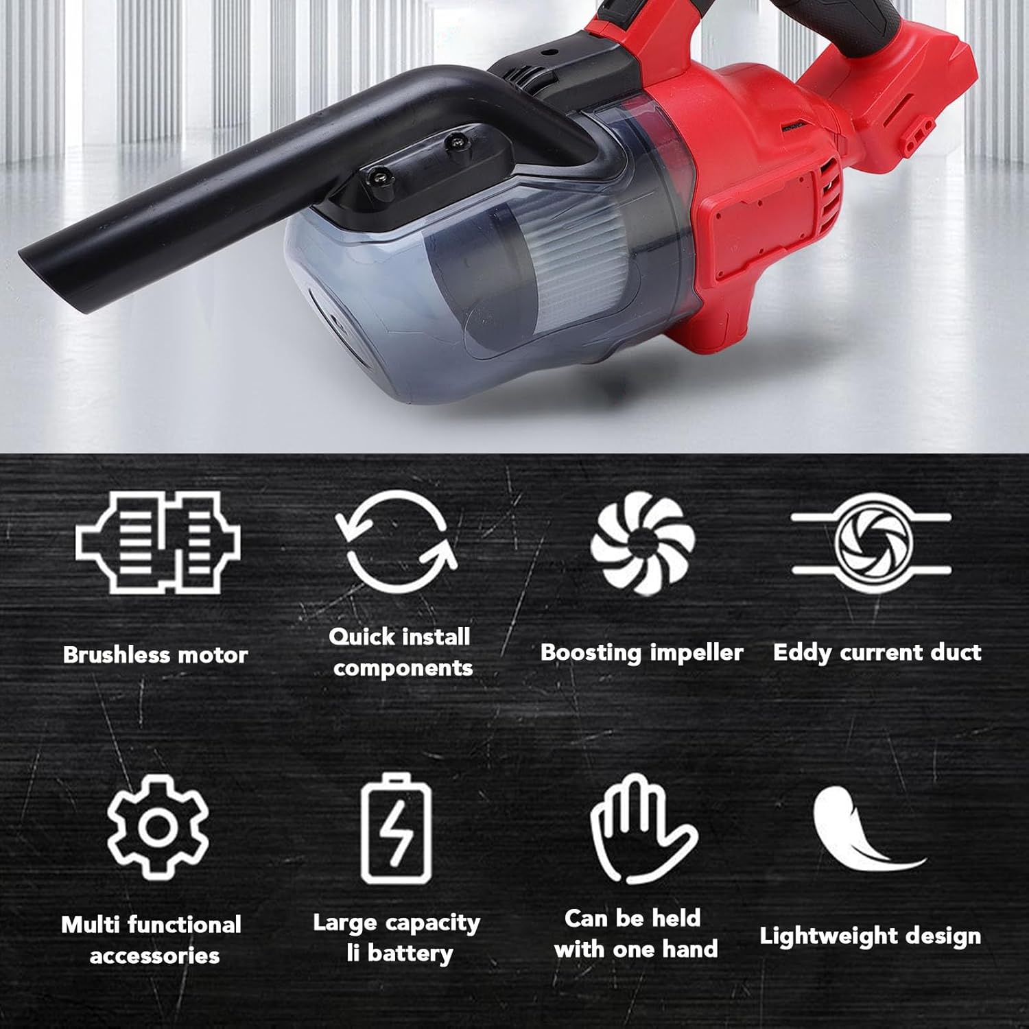 Luqeeg Cordless Vacuum Cleaner, Battery Powered Handheld Vacuum with Washable High Efficiency Particulate Air Filter High Power Suction Vacuum Cleaning Machine for Carpet, Car,