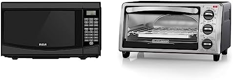 RCA 0.7 Cu. Ft. Microwave and BLACK+DECKER 4-Slice Convection Oven | Countertop Appliances Bundle